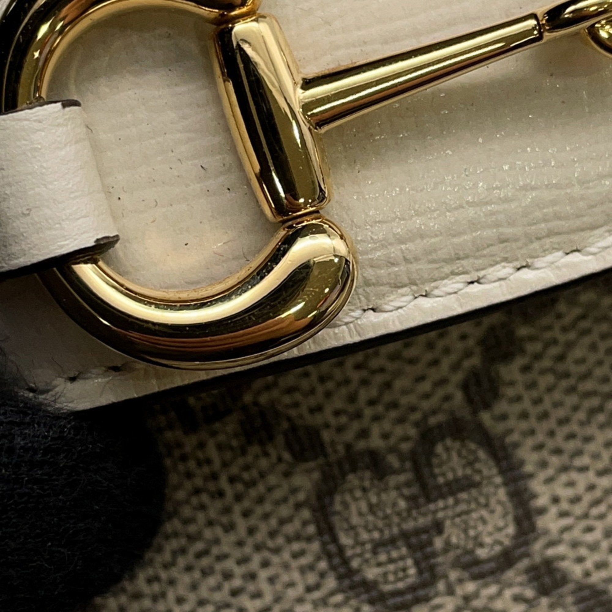 GCCI Horsebit GG Supreme Leather Shoulder Bag 658574 GUCCI White