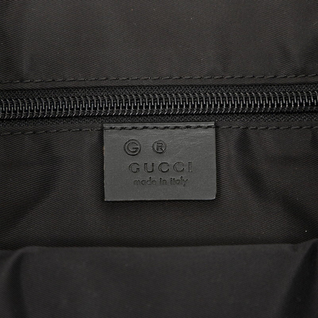 GCCI Sherry Line Tote Bag/Shoulder Bag, 2-Way, 630923, Black Nylon and Leather, Women's, GUCCI