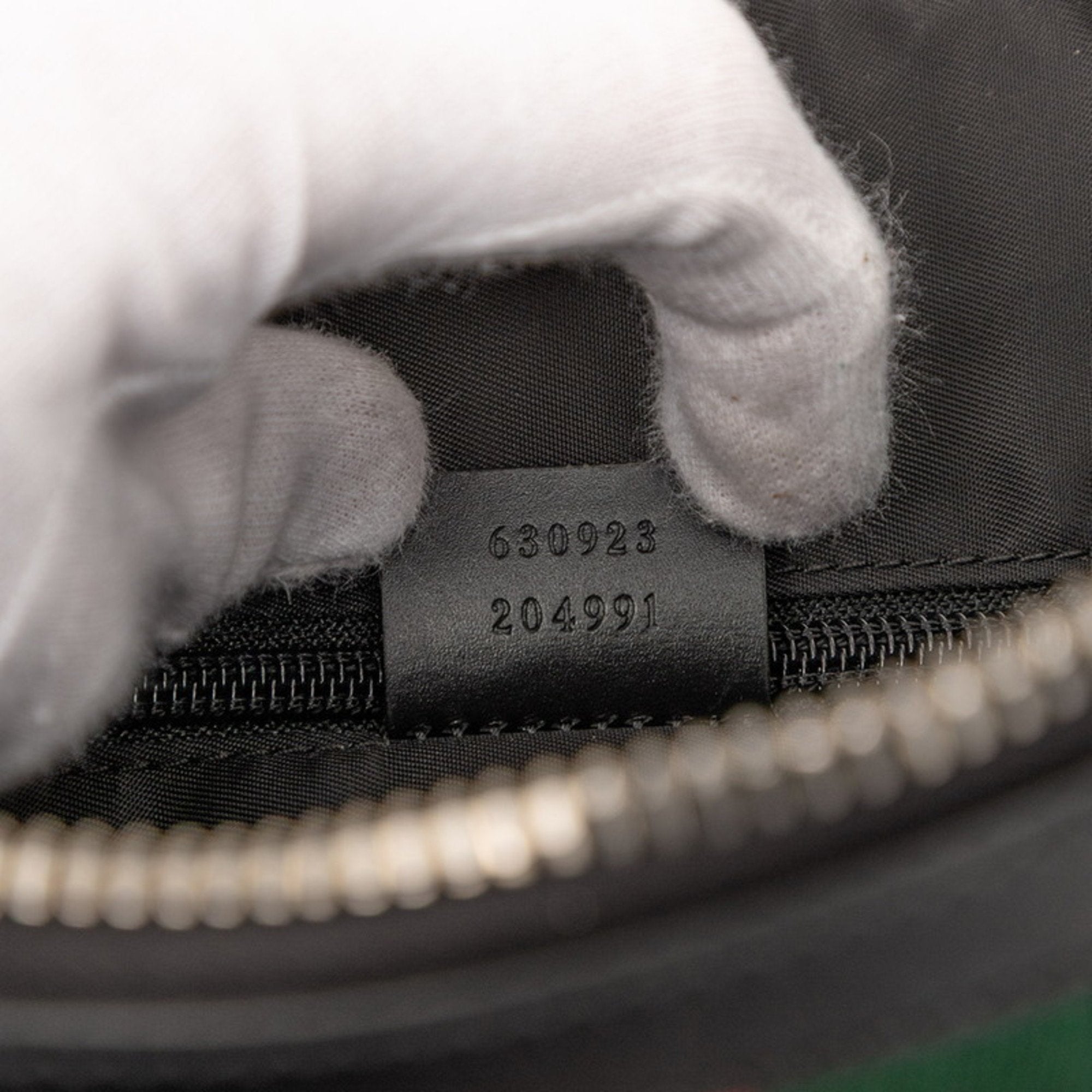 GCCI Sherry Line Tote Bag/Shoulder Bag, 2-Way, 630923, Black Nylon and Leather, Women's, GUCCI