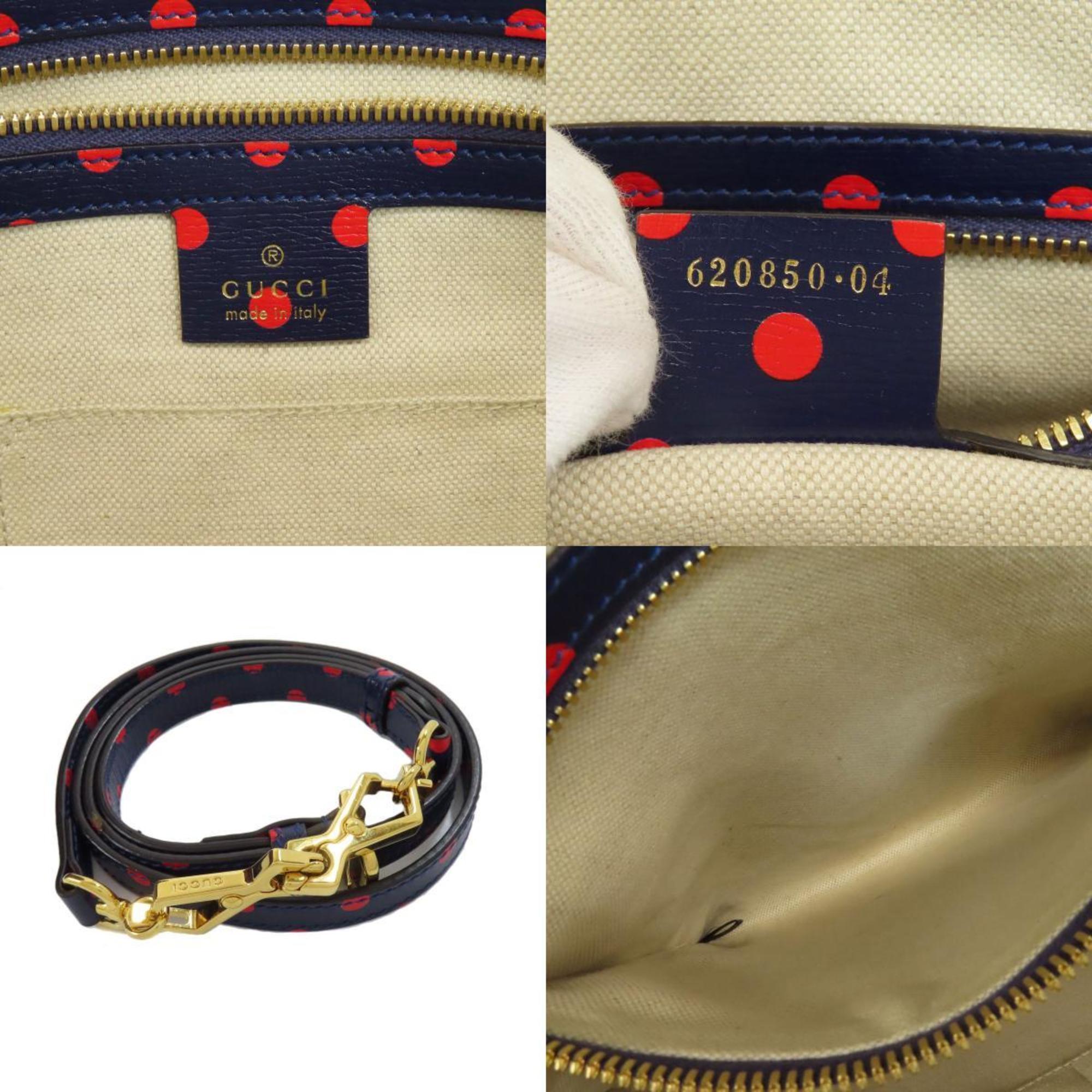 GCCI 620850 Horsebit Polka Dot Handbag Leather Women's GUCCI