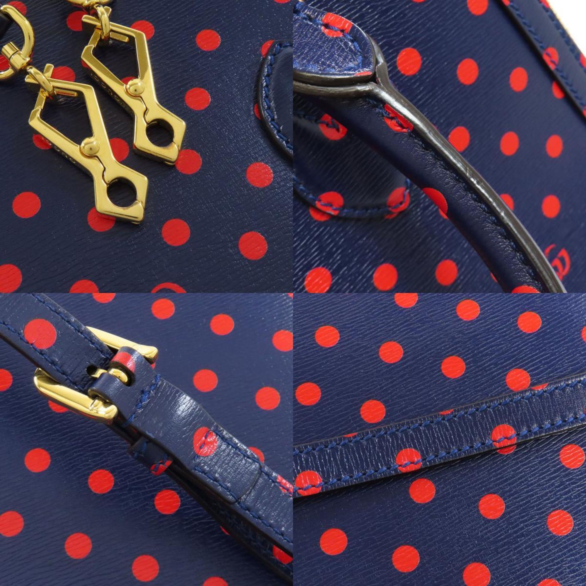 GCCI 620850 Horsebit Polka Dot Handbag Leather Women's GUCCI