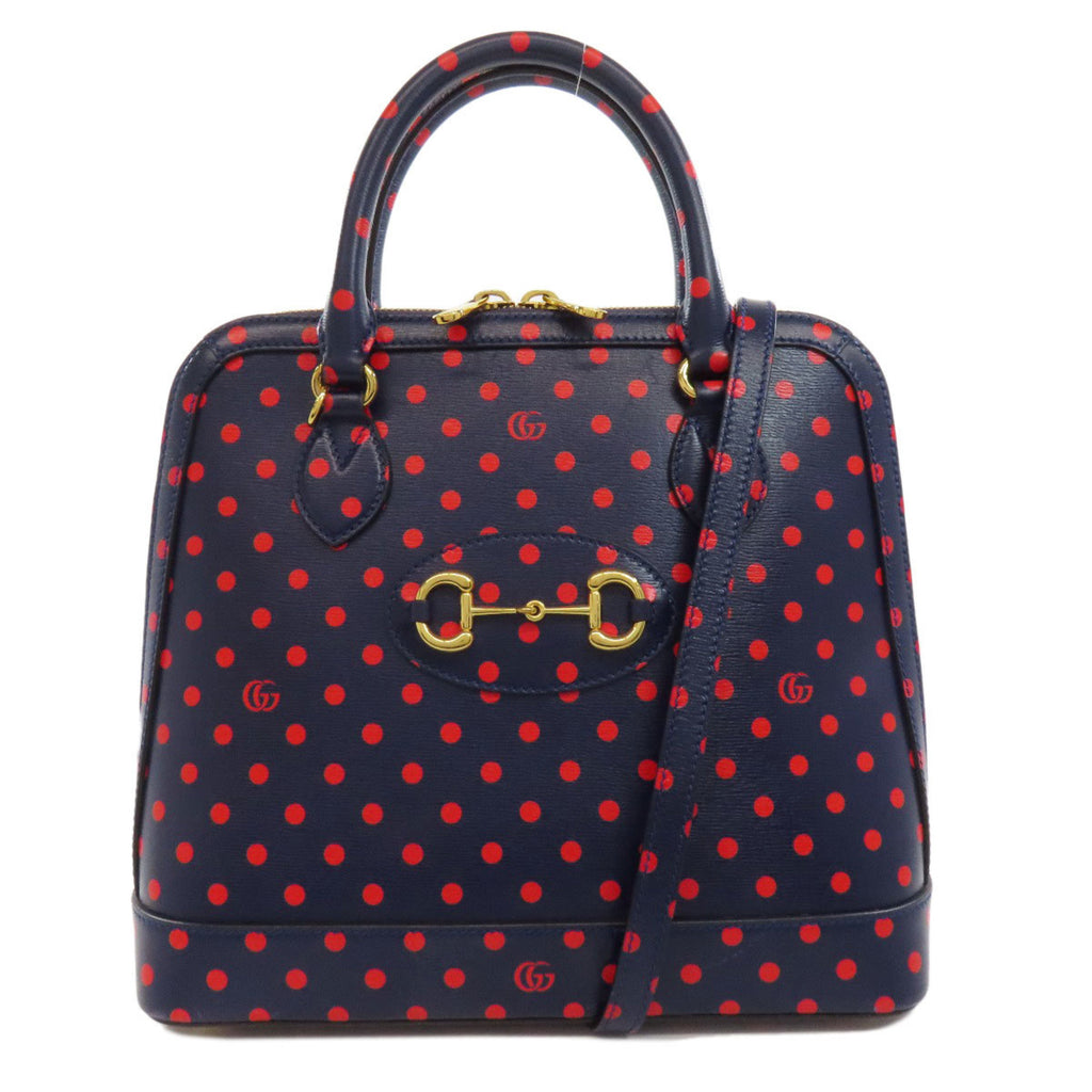 GCCI 620850 Horsebit Polka Dot Handbag Leather Women's GUCCI