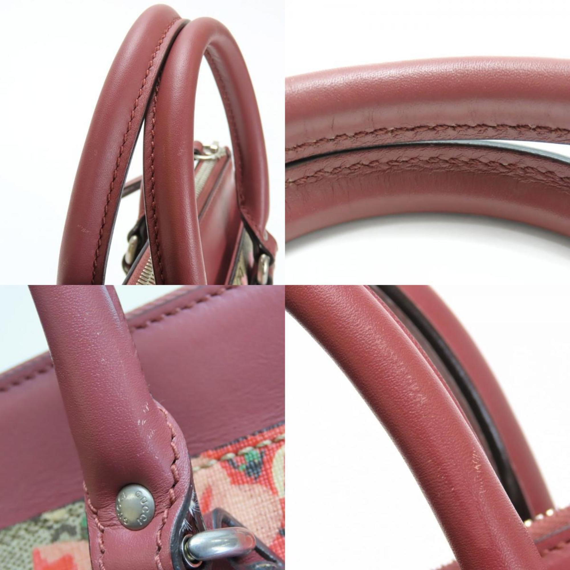 GCCI handbag 453177 GG Blooms Mini Supreme canvas beige red pink flower women's GUCCI