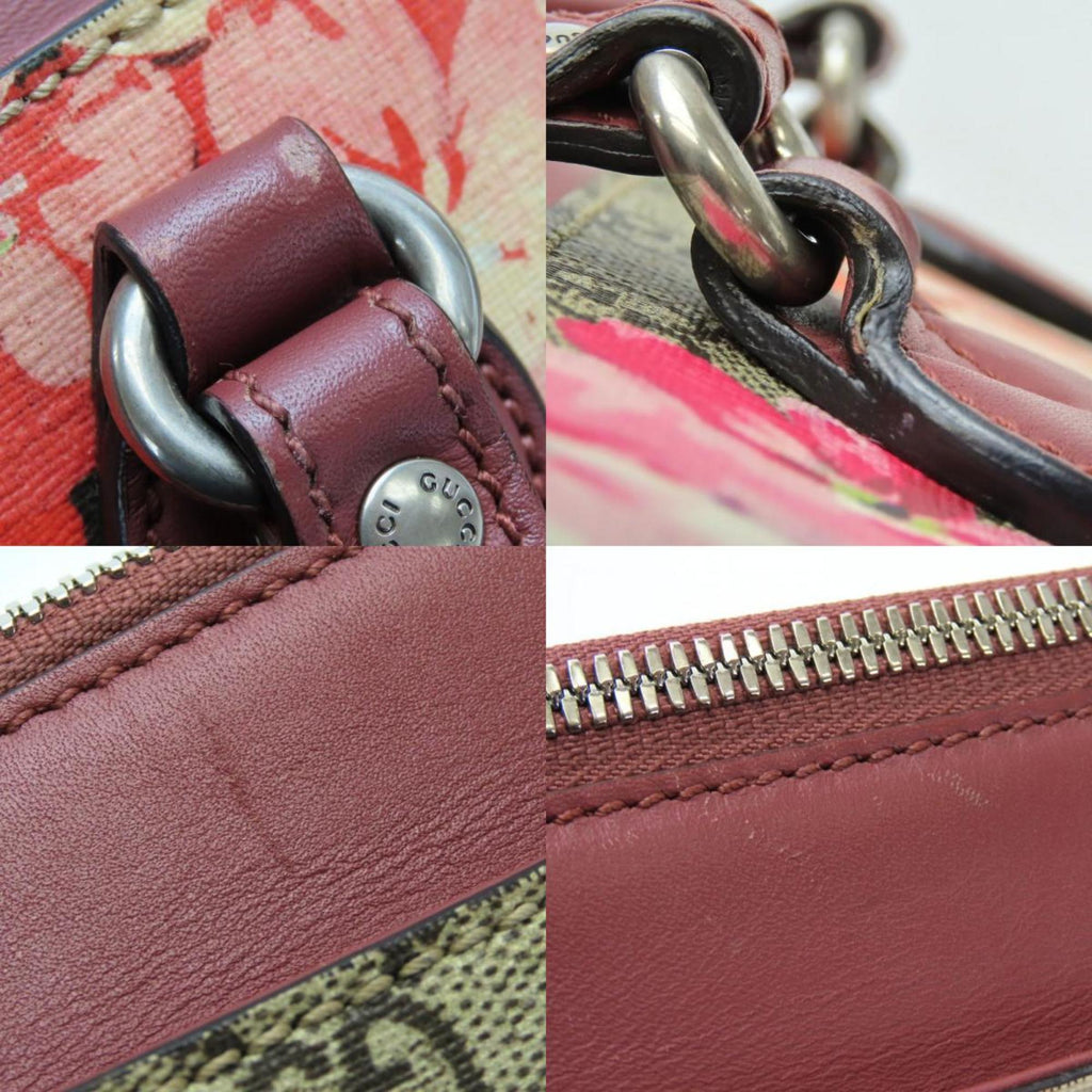 GCCI handbag 453177 GG Blooms Mini Supreme canvas beige red pink flower women's GUCCI