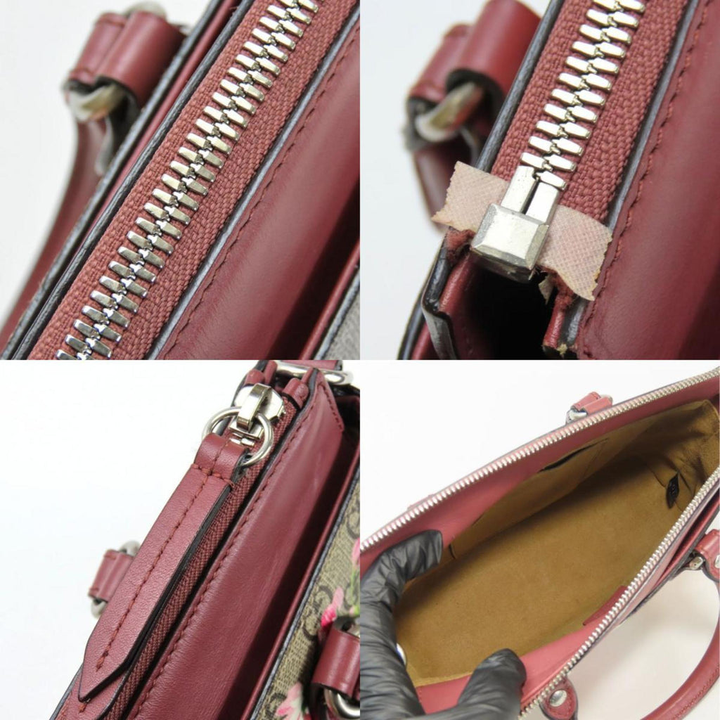 GCCI handbag 453177 GG Blooms Mini Supreme canvas beige red pink flower women's GUCCI