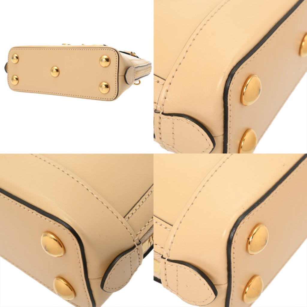 GCCI Mini Horsebit 1955 Top Handle Bag, Beige, 640716, Women's Calfskin Handbag, AB Grade, Pre-owned, Ginzo