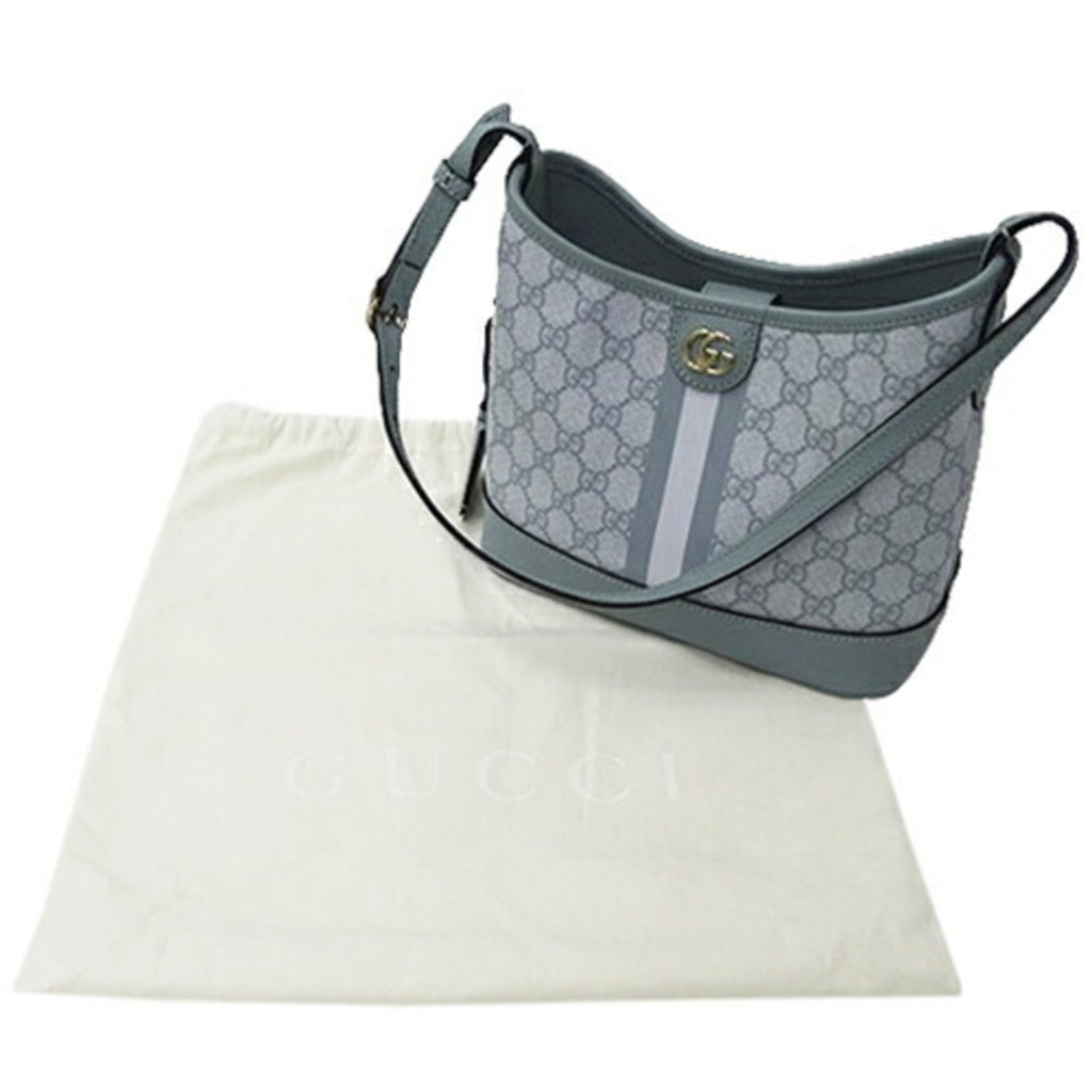 GCCI Women's Shoulder Bag Ophidia GG Supreme Dusty Blue 781402 Light