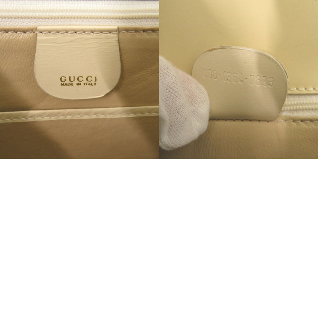 GCCI Bamboo 000 1364 0633 Leather White Handbag 0703GUCCI