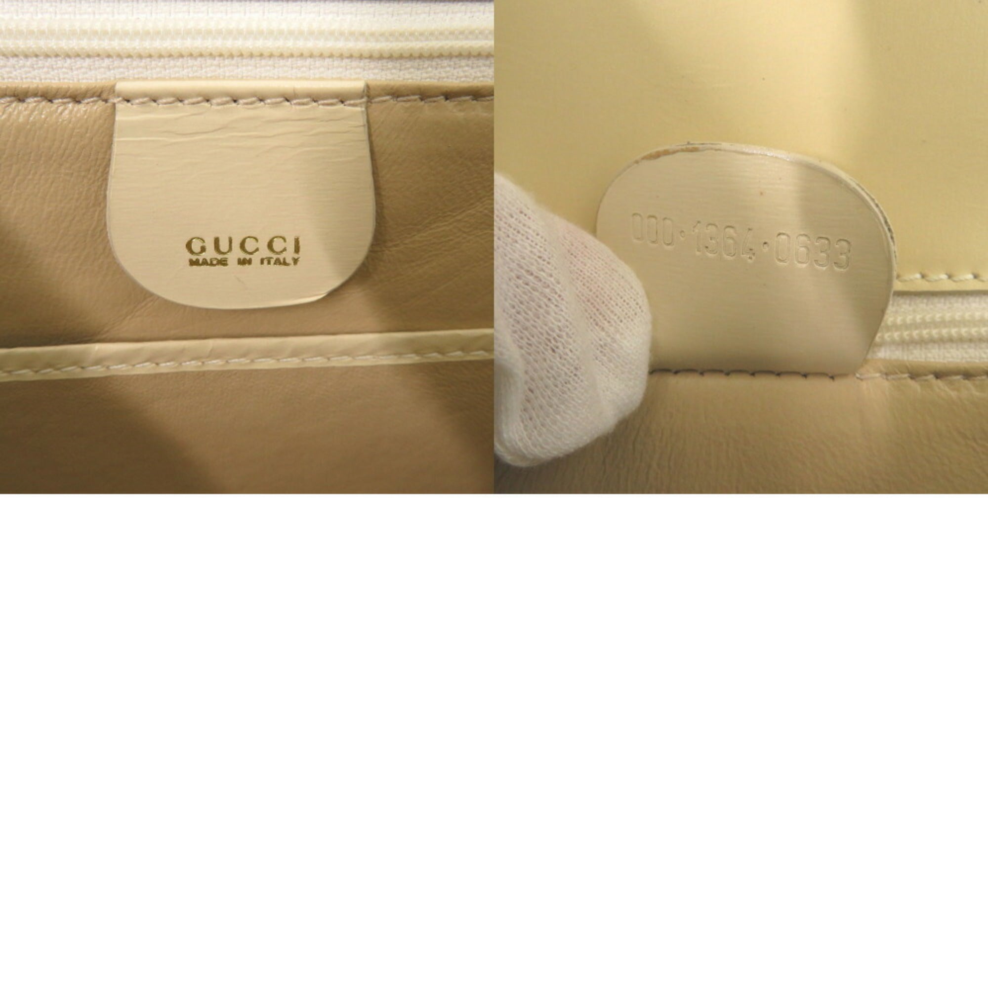 GCCI Bamboo 000 1364 0633 Leather White Handbag 0703GUCCI