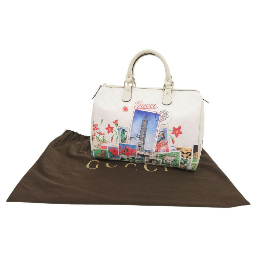 GCCI Like new Gucci TAIPEI Limited Edition 101 310085 white leather Boston bag (0173GUCCI)