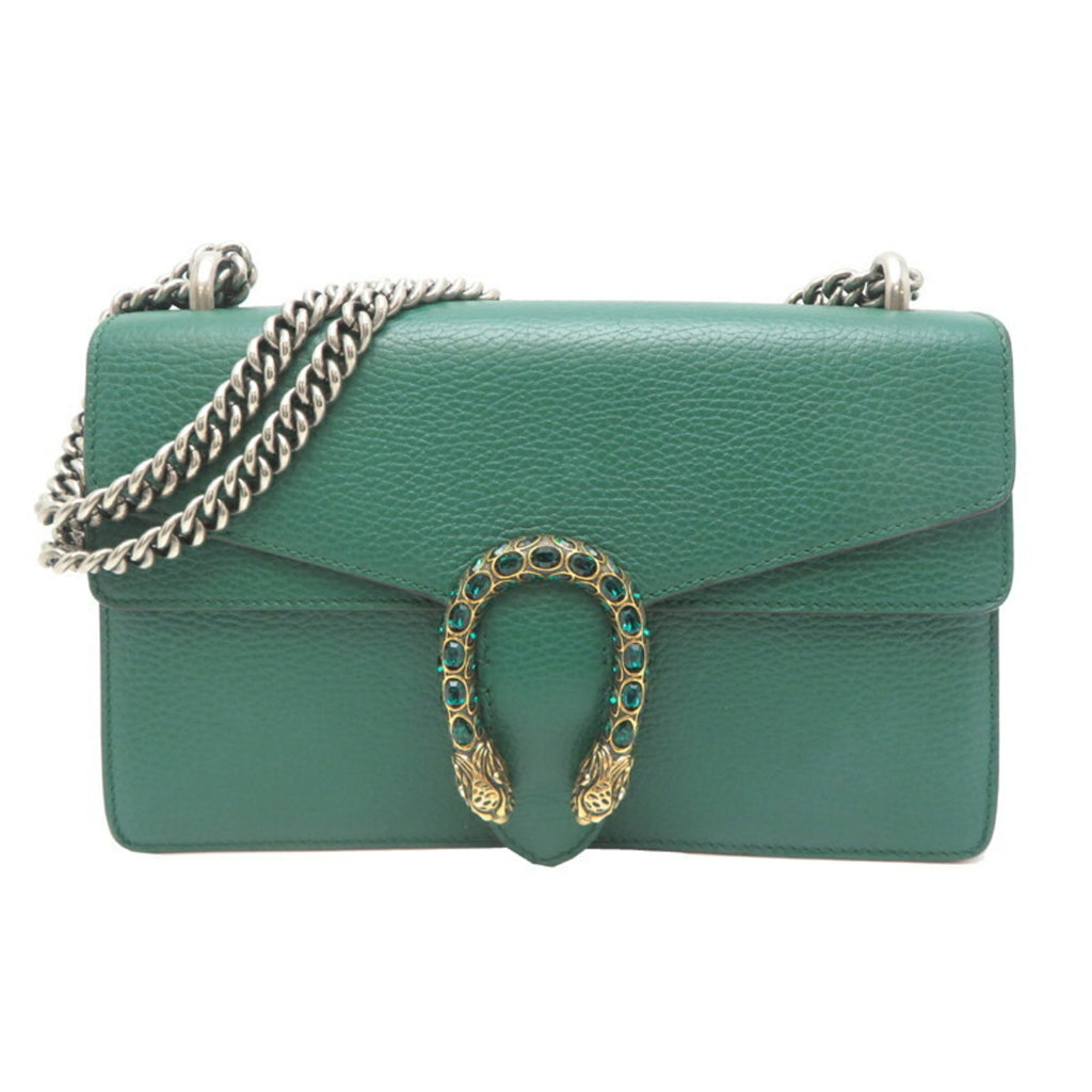 GCCI Dionysus Chain Shoulder Bag 400249 in Green Leather