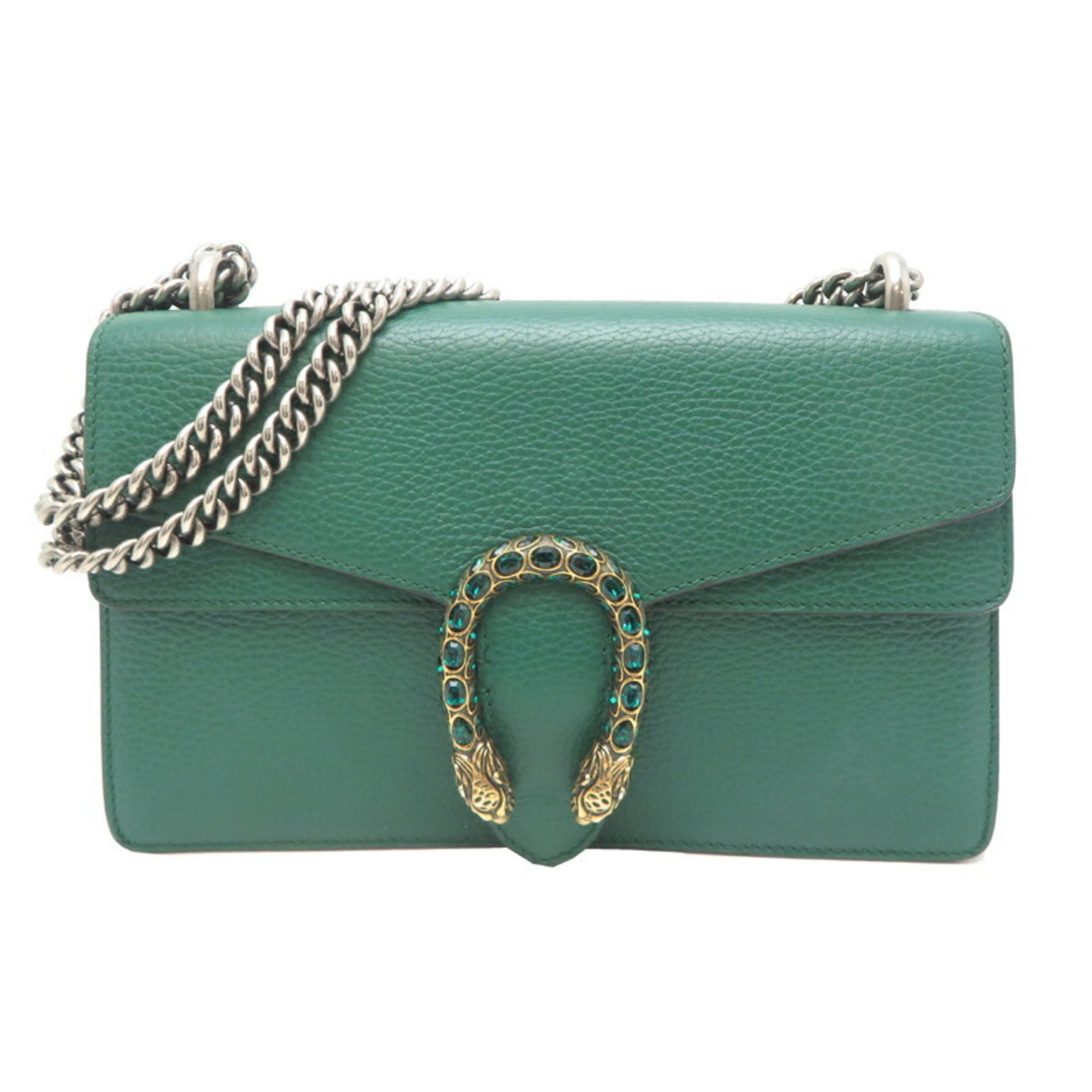 GCCI Dionysus Chain Shoulder Bag 400249 in Green Leather
