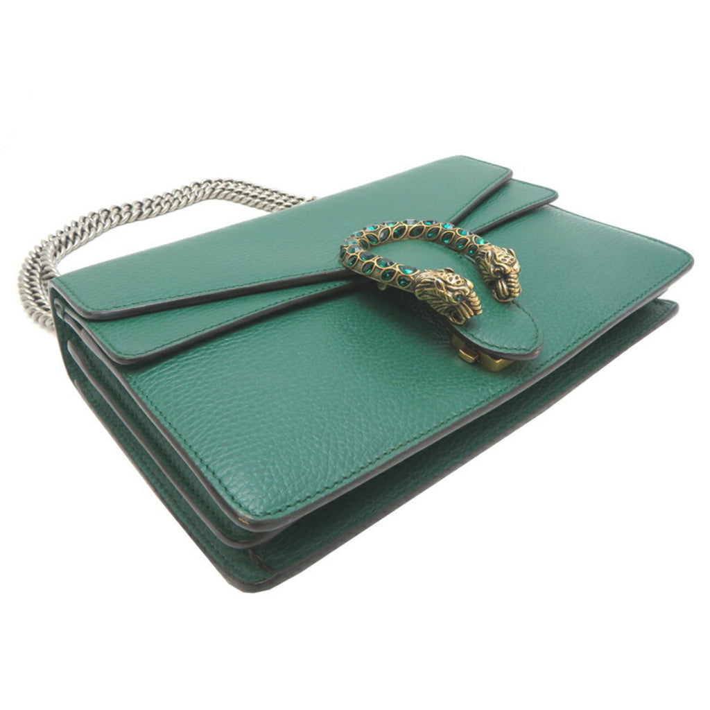 GCCI Dionysus Chain Shoulder Bag 400249 in Green Leather