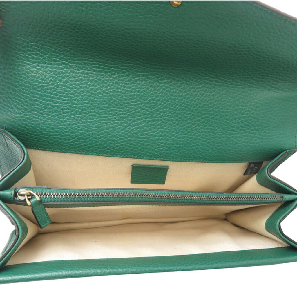 GCCI Dionysus Chain Shoulder Bag 400249 in Green Leather