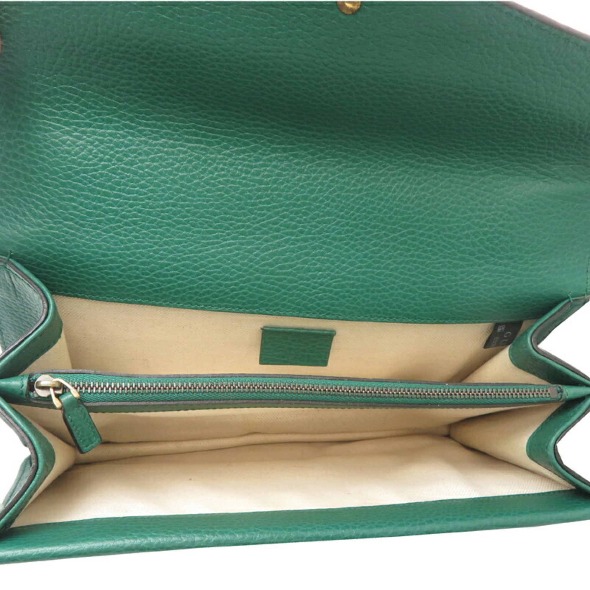 GCCI Dionysus Chain Shoulder Bag 400249 in Green Leather