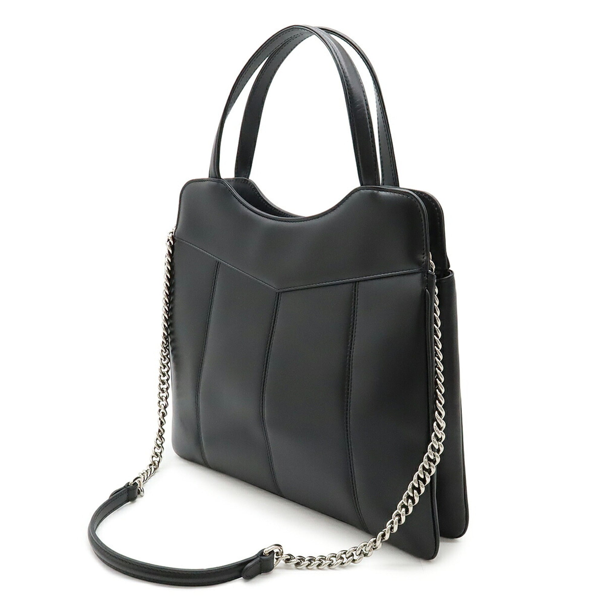 GCCI Petit GG Tote Bag, Shoulder Handbag, Leather, Black, 745911
