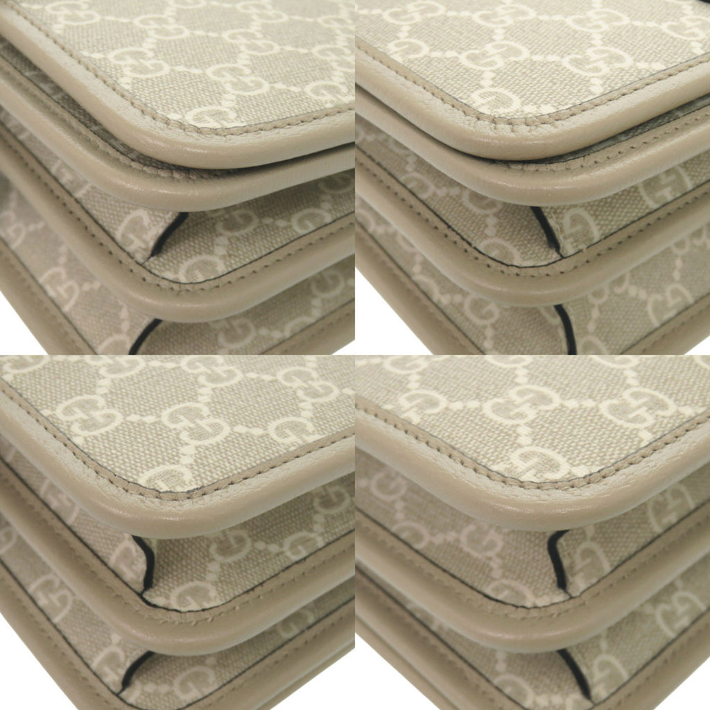 GCCI Like new Gucci Interlocking G 671620 GG Supreme Canvas Beige Shoulder Bag 1188 GUCCI
