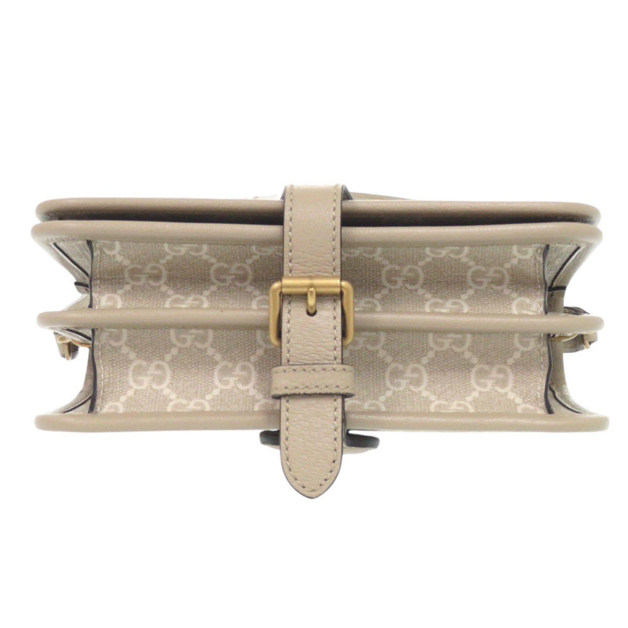 GCCI Like new Gucci Interlocking G 671620 GG Supreme Canvas Beige Shoulder Bag 1188 GUCCI