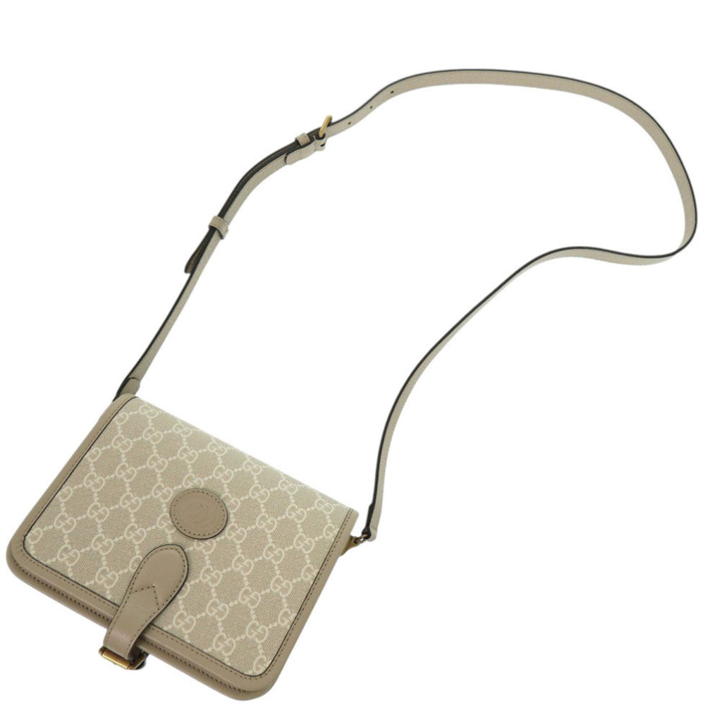 GCCI Like new Gucci Interlocking G 671620 GG Supreme Canvas Beige Shoulder Bag 1188 GUCCI