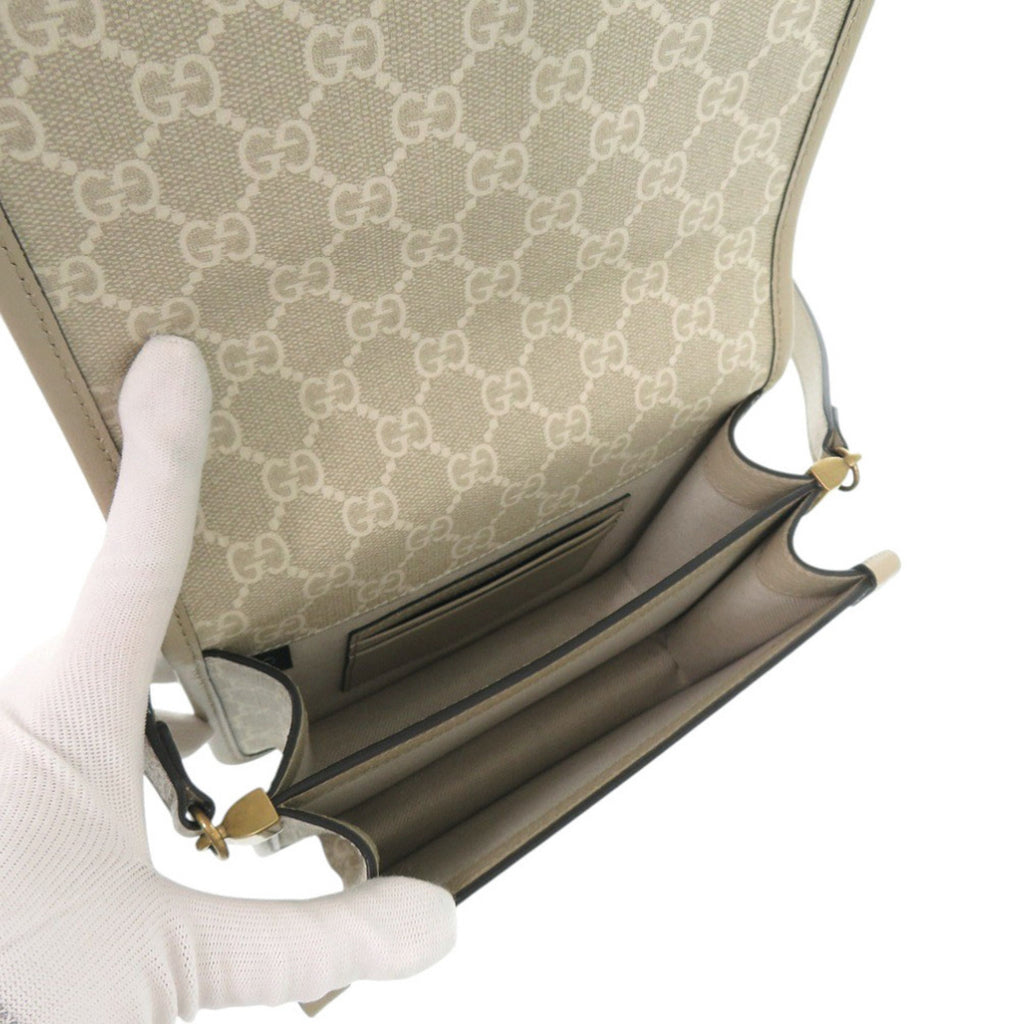 GCCI Like new Gucci Interlocking G 671620 GG Supreme Canvas Beige Shoulder Bag 1188 GUCCI