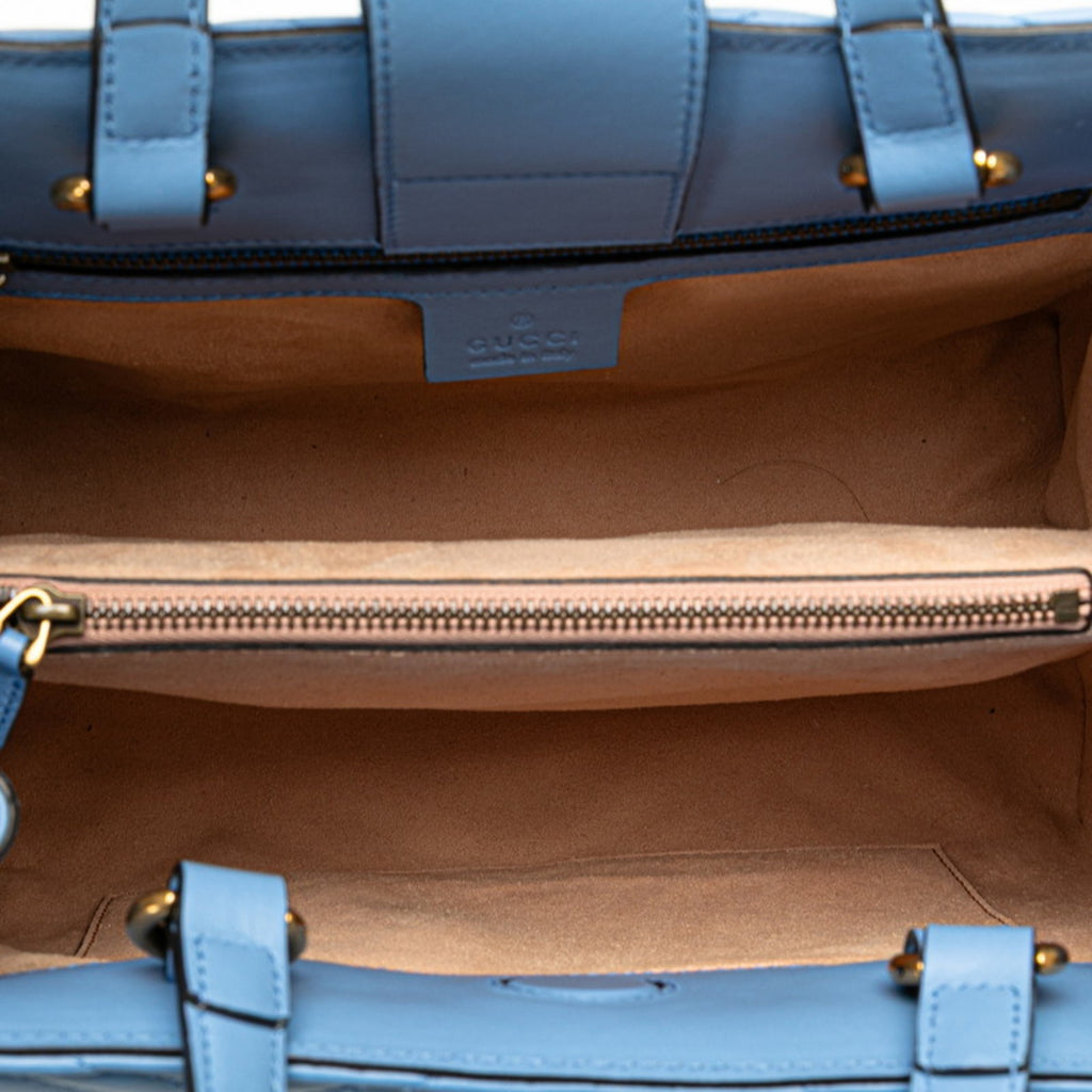 GCCI GG Marmont 2-Way Handbag/Shoulder Bag 448054 Blue Leather Women's GUCCI