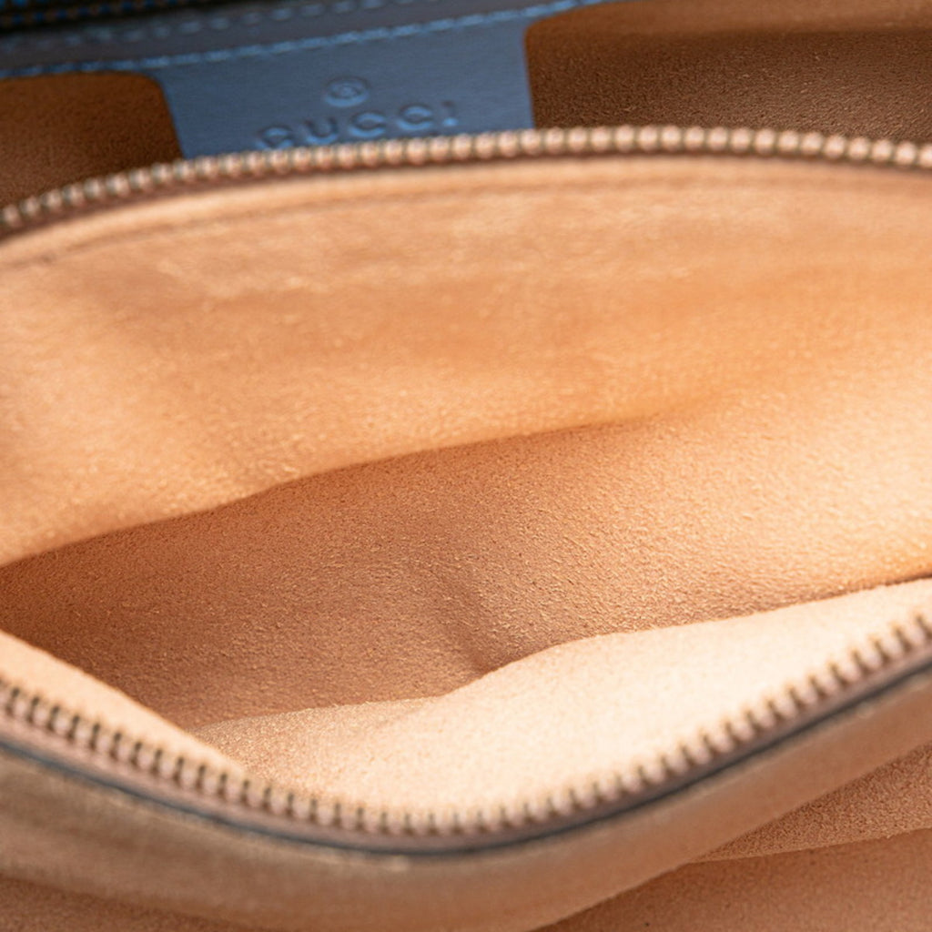 GCCI GG Marmont 2-Way Handbag/Shoulder Bag 448054 Blue Leather Women's GUCCI