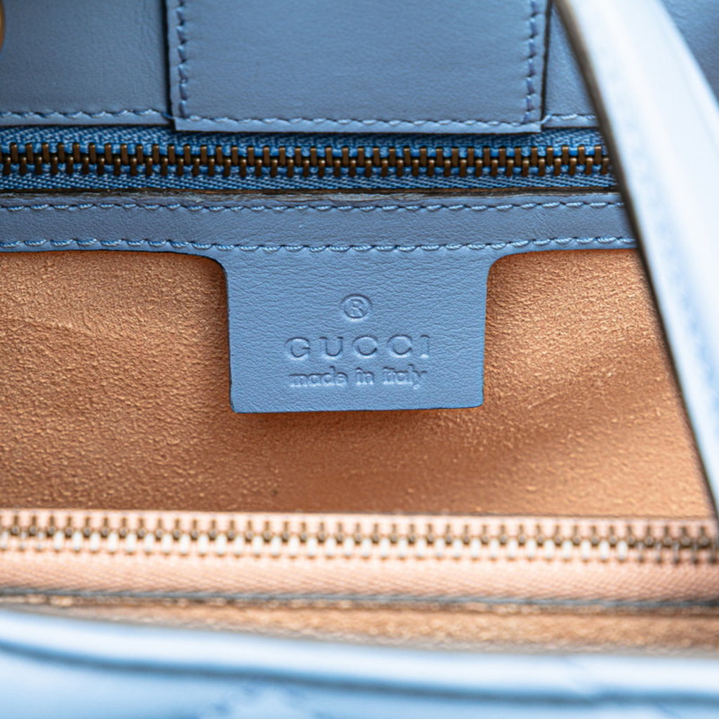 GCCI GG Marmont 2-Way Handbag/Shoulder Bag 448054 Blue Leather Women's GUCCI