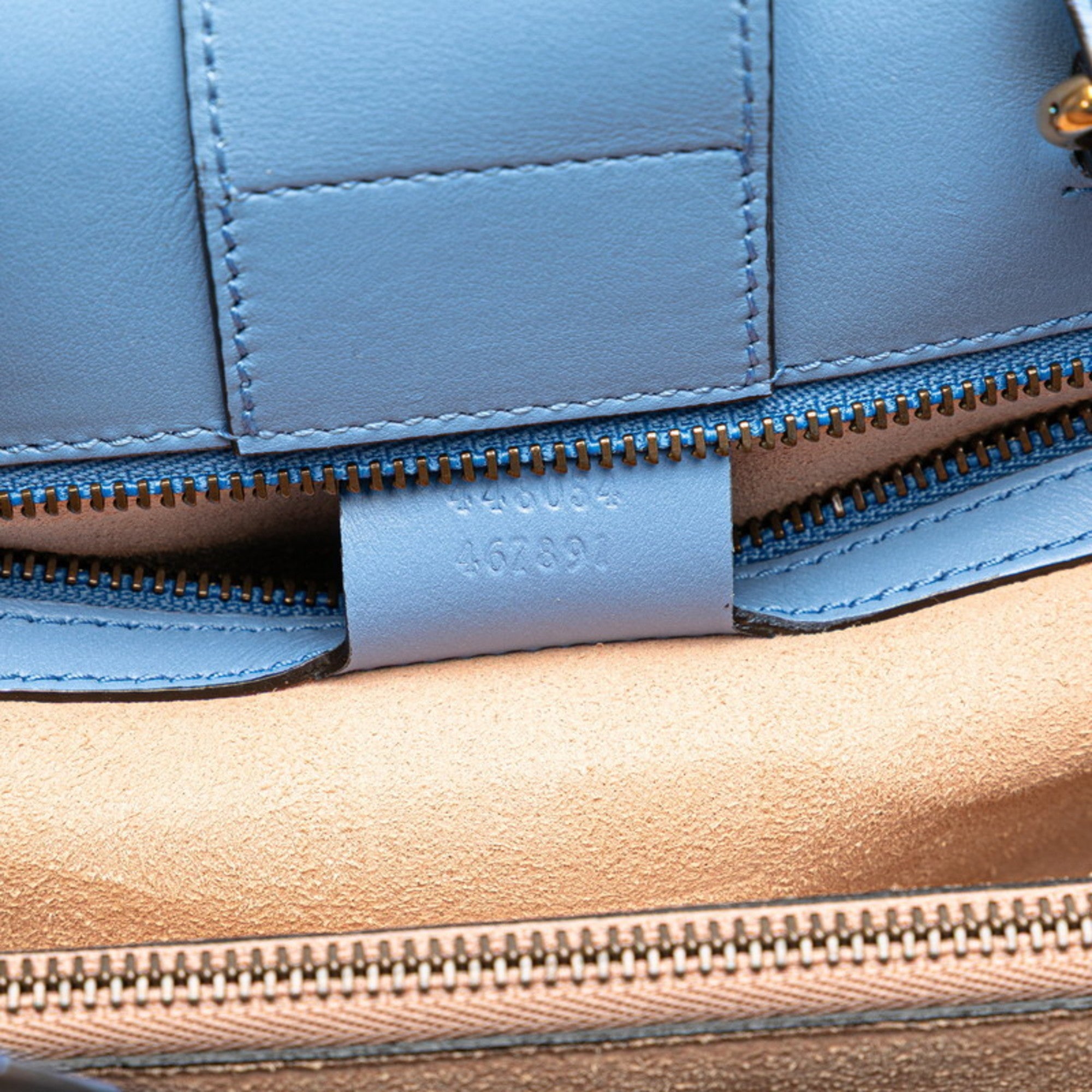 GCCI GG Marmont 2-Way Handbag/Shoulder Bag 448054 Blue Leather Women's GUCCI