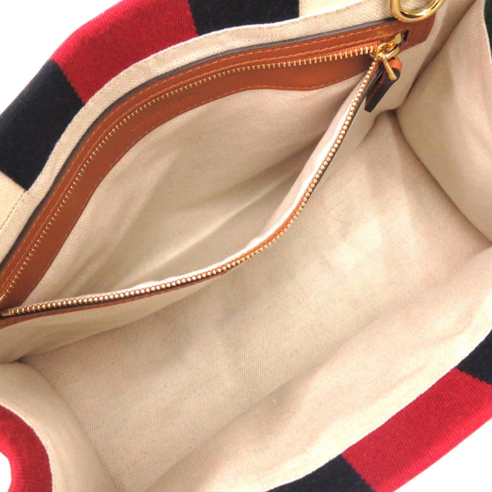 GCCI Like new Gucci 2-way Sherry Line Interlocking G Patch Canvas White Tote Bag 727728 0254 GUCCI