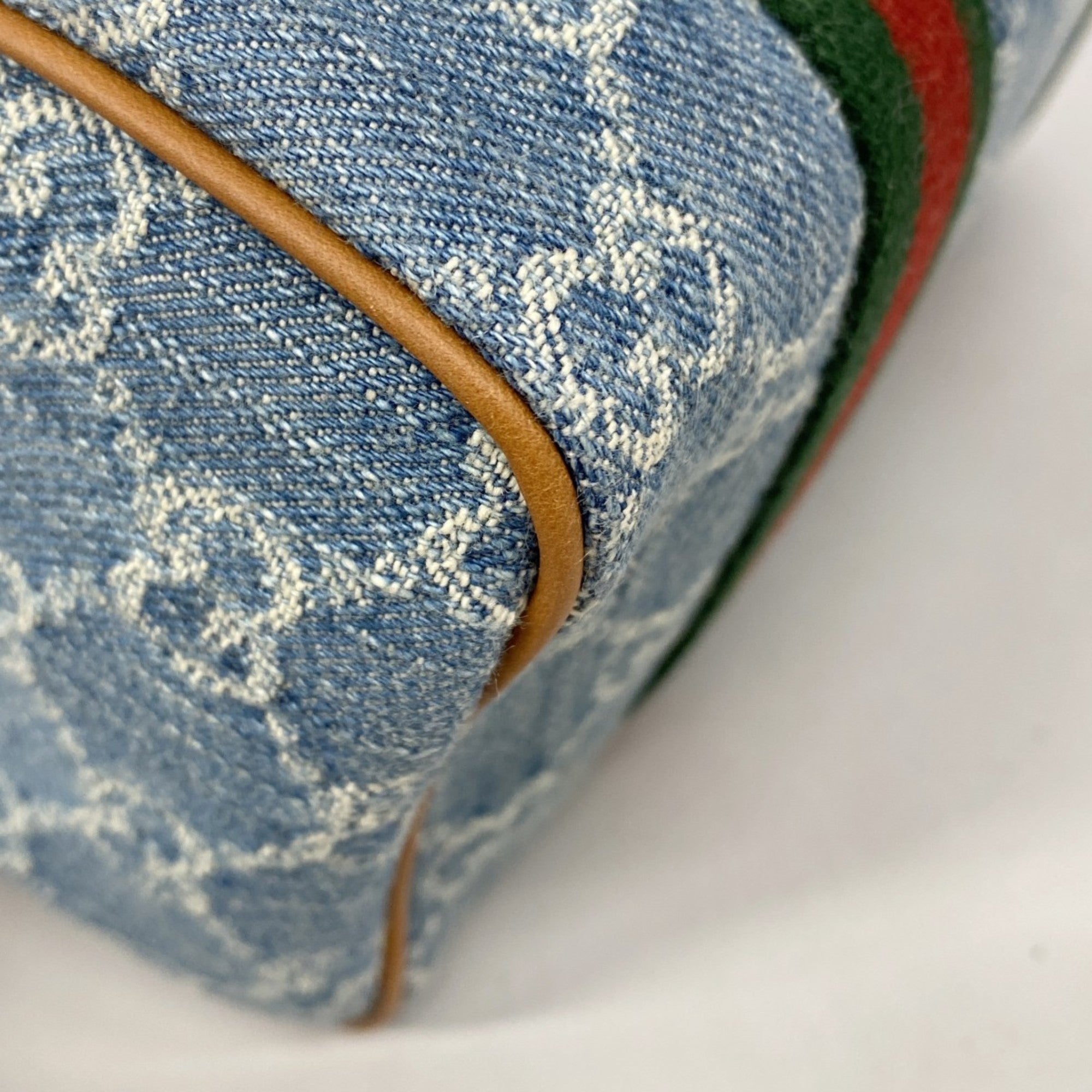 GCCI  Ophidia Mini GG Handbag 859975 Denim Blue Champagne 2-Way Bag for Women