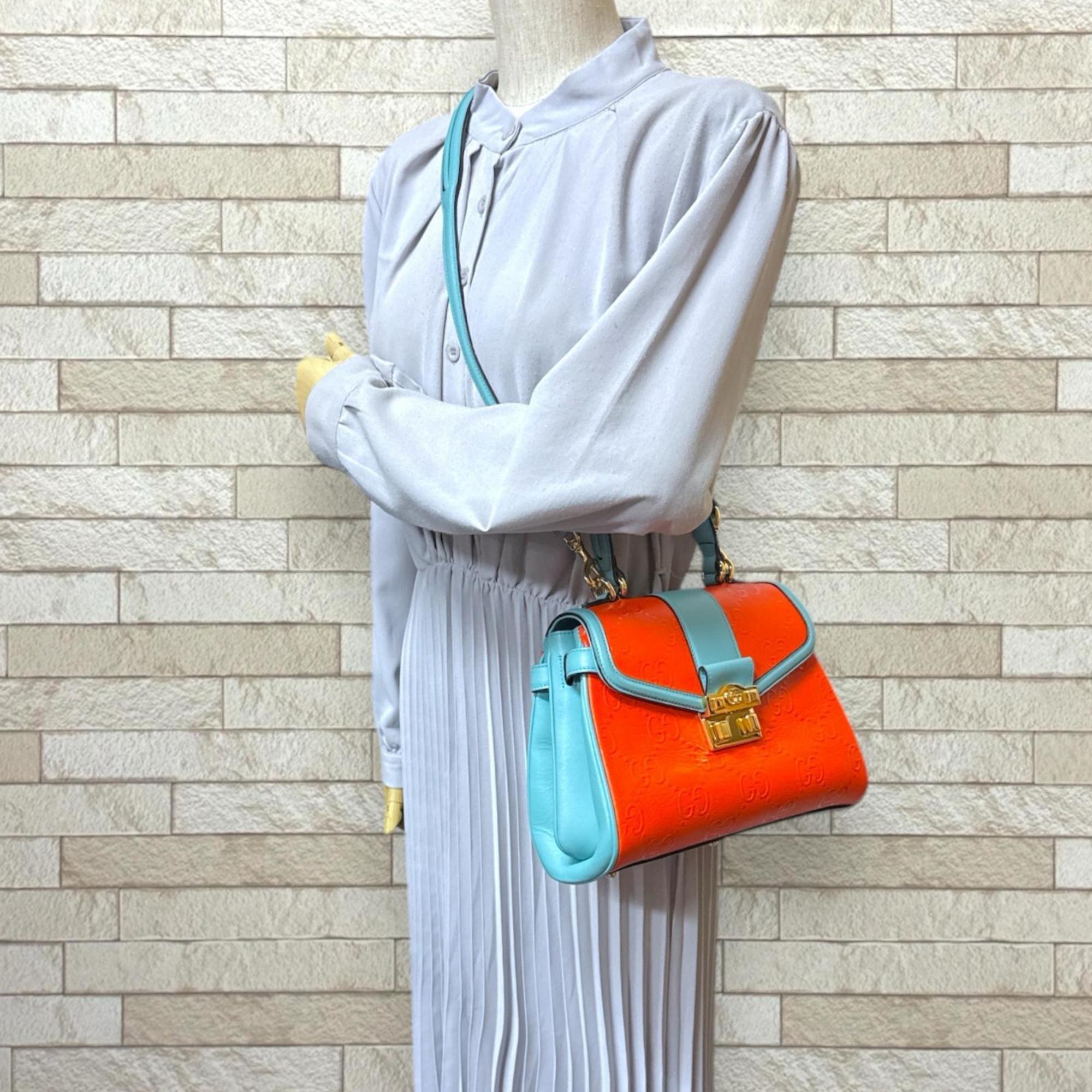 GCCI Small Shoulder Bag Leather 675791 Orange Women's GUCCI
