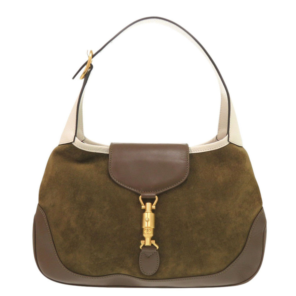 GCCI Like new Gucci Vault Vintage Jackie suede leather brown and khaki shoulder bag 1220 GUCCI