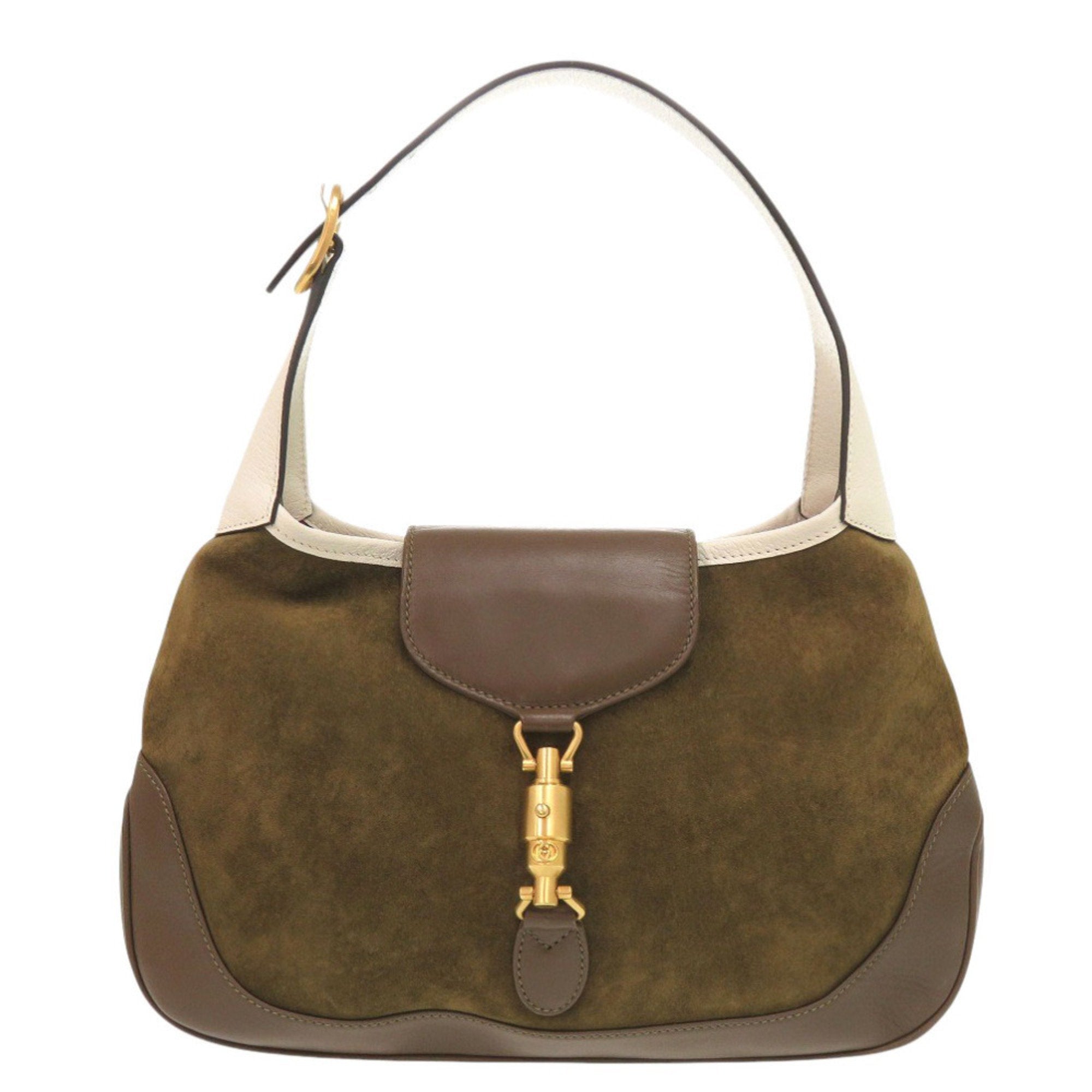 GCCI Like new Gucci Vault Vintage Jackie suede leather brown and khaki shoulder bag 1220 GUCCI