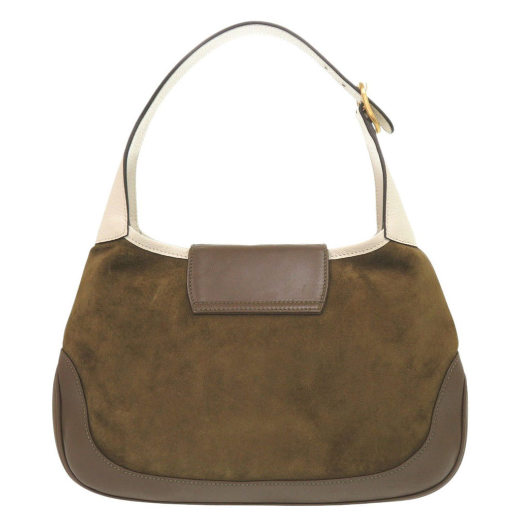 GCCI Like new Gucci Vault Vintage Jackie suede leather brown and khaki shoulder bag 1220 GUCCI