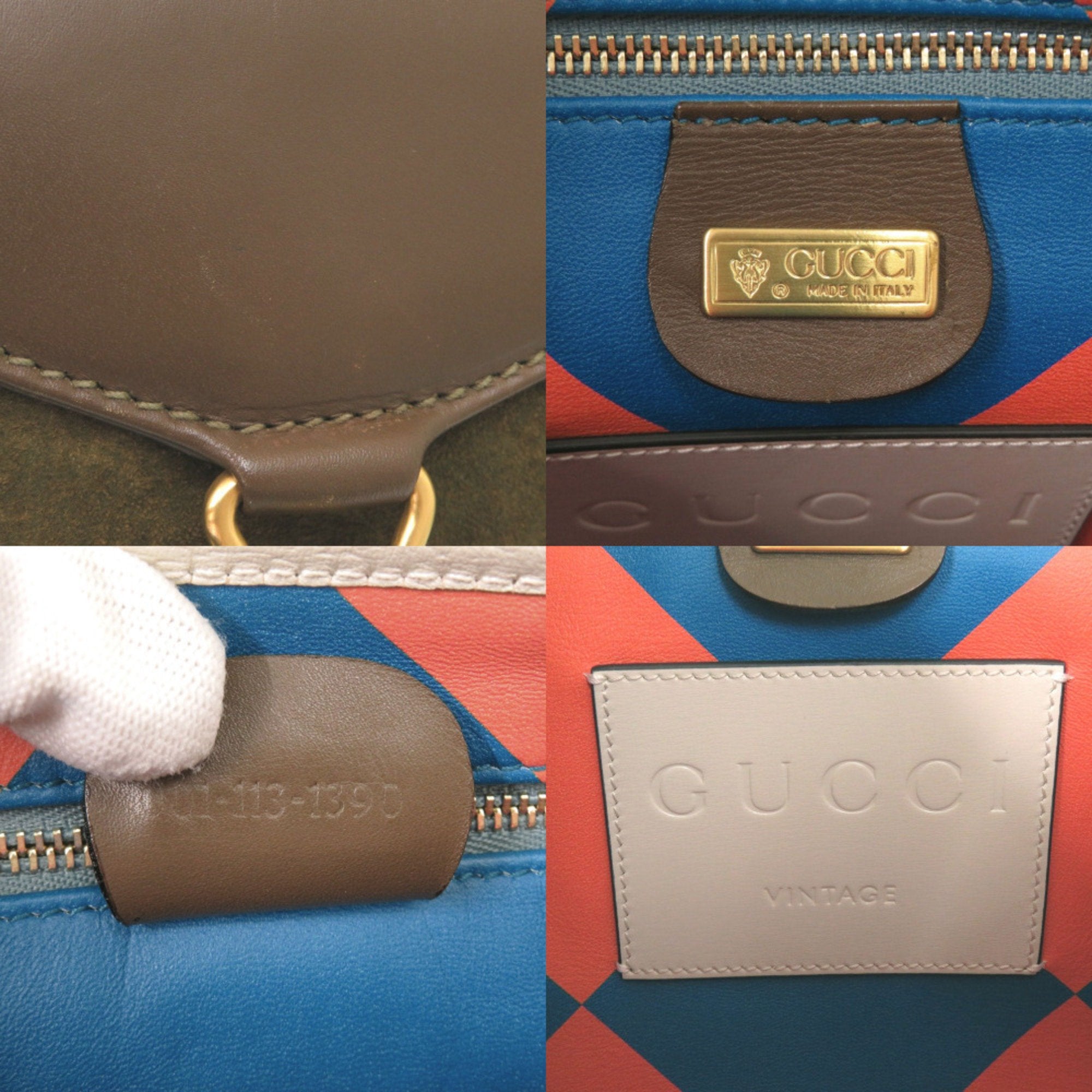 GCCI Like new Gucci Vault Vintage Jackie suede leather brown and khaki shoulder bag 1220 GUCCI