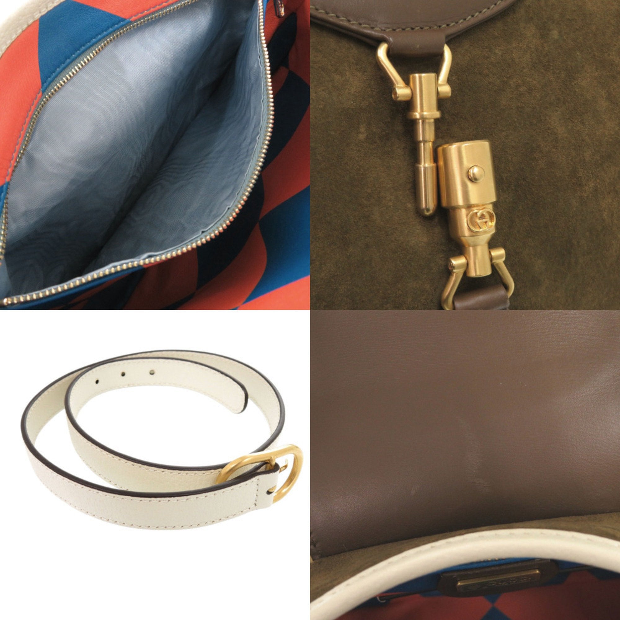 GCCI Like new Gucci Vault Vintage Jackie suede leather brown and khaki shoulder bag 1220 GUCCI