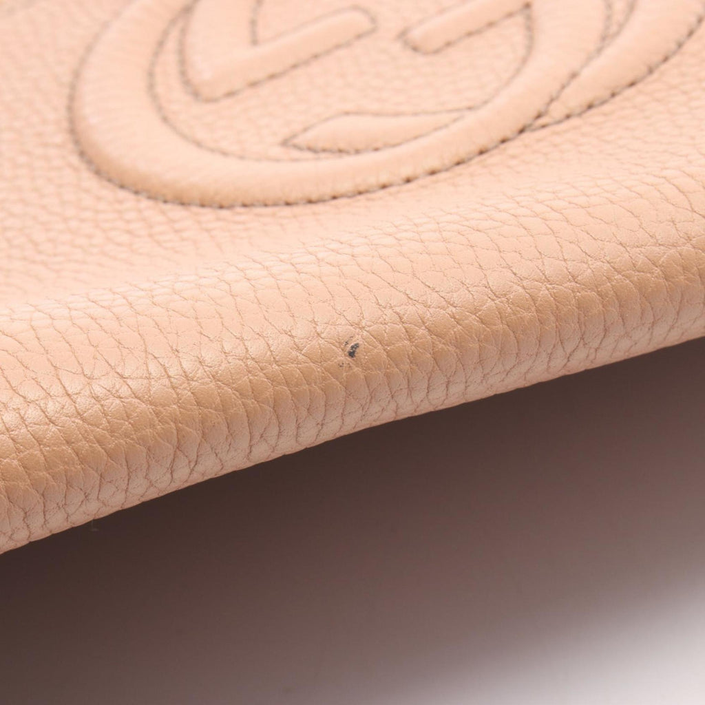 GCCI Soho Interlocking G Shoulder Bag, Leather, Women's, Brown, 536224