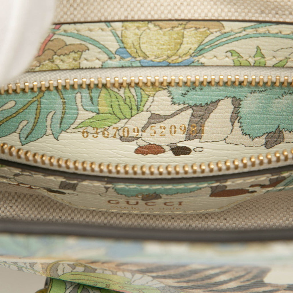 GCCI Jackie 1961 Tiger Motif Handbag/Shoulder Bag 636709 White/Multicolor Leather Women's GUCCI