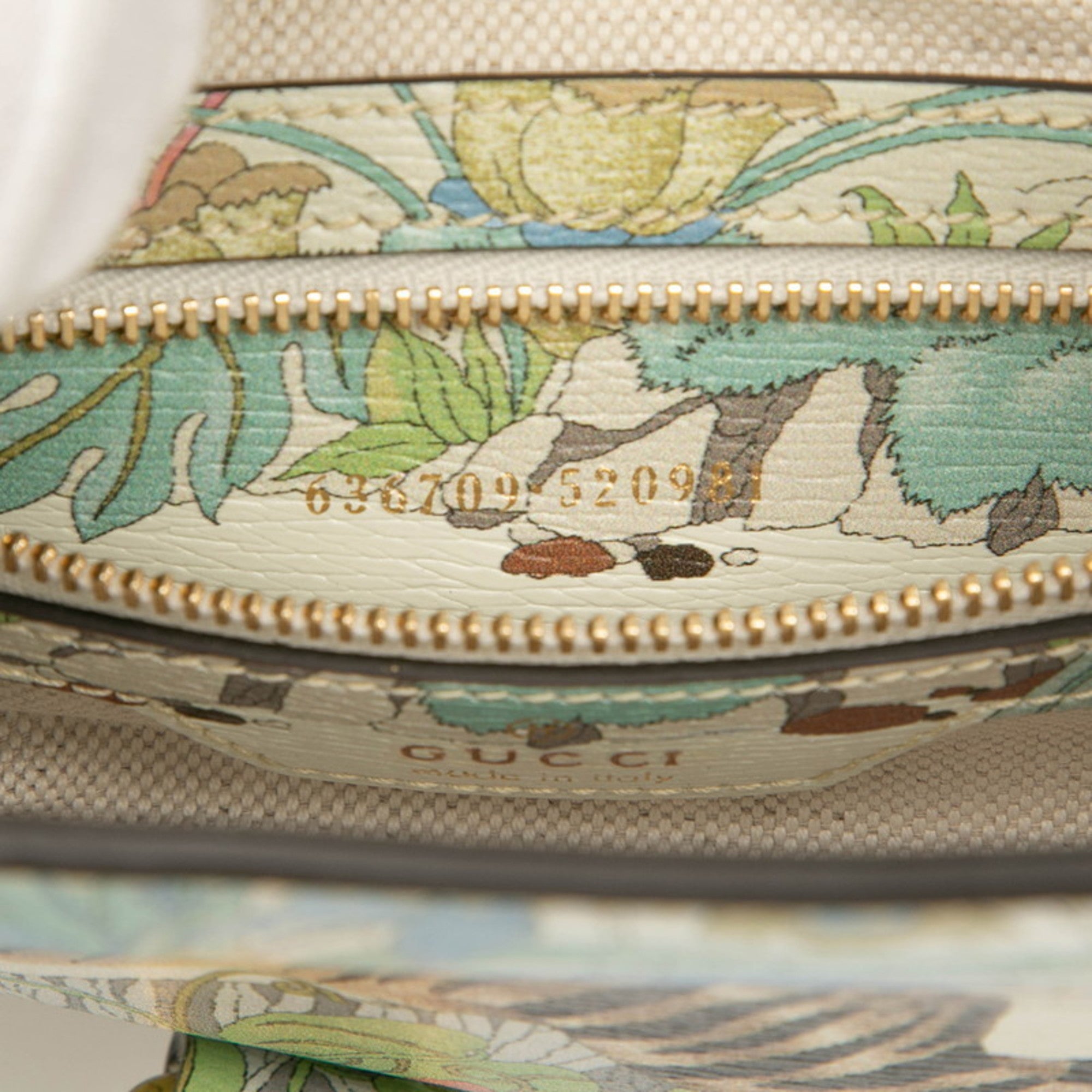 GCCI Jackie 1961 Tiger Motif Handbag/Shoulder Bag 636709 White/Multicolor Leather Women's GUCCI