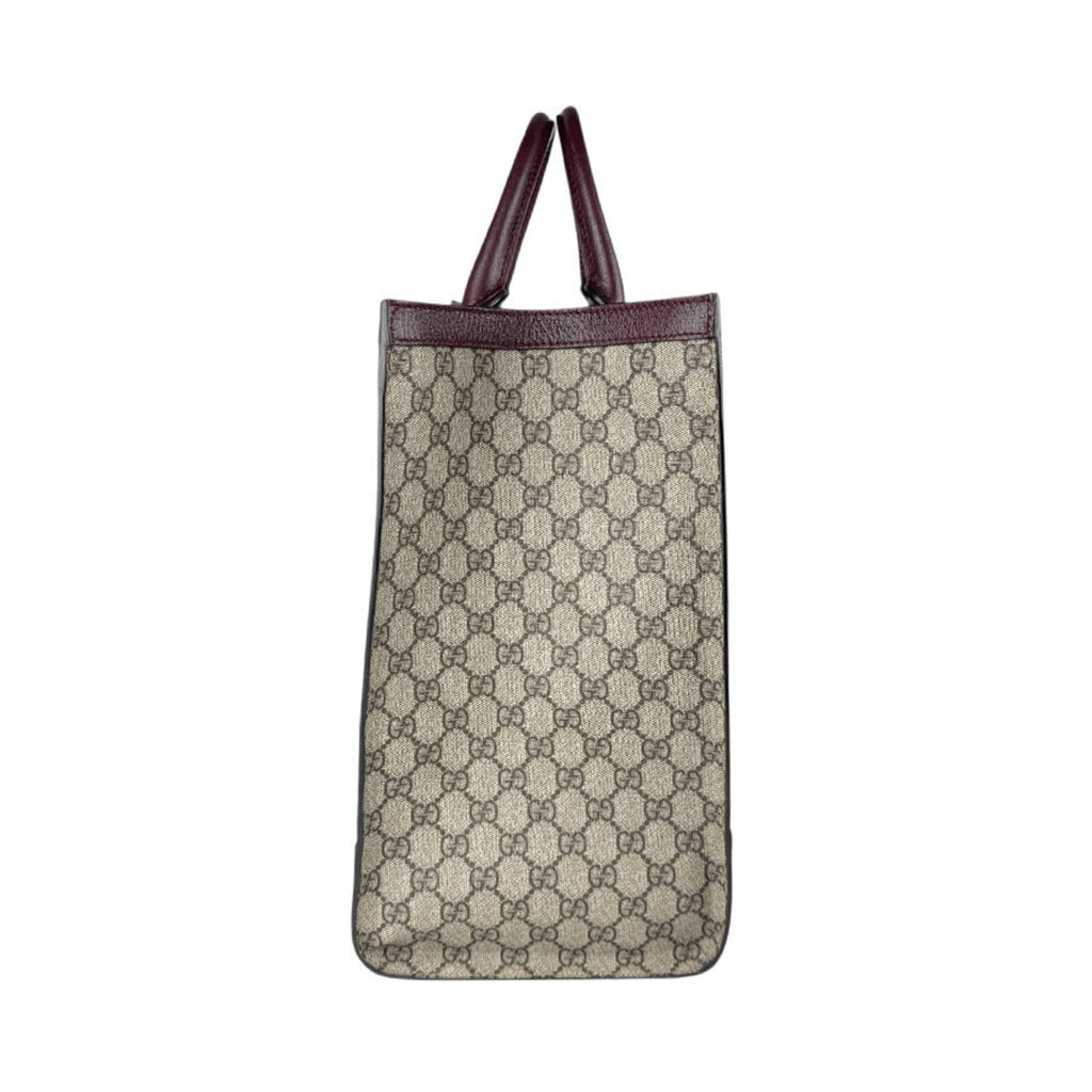 GCCI Ophidia Large Tote Handbag Shoulder Bag Leather GG Supreme Canvas Quilted Bordeaux Men's Women's 724665 z7365