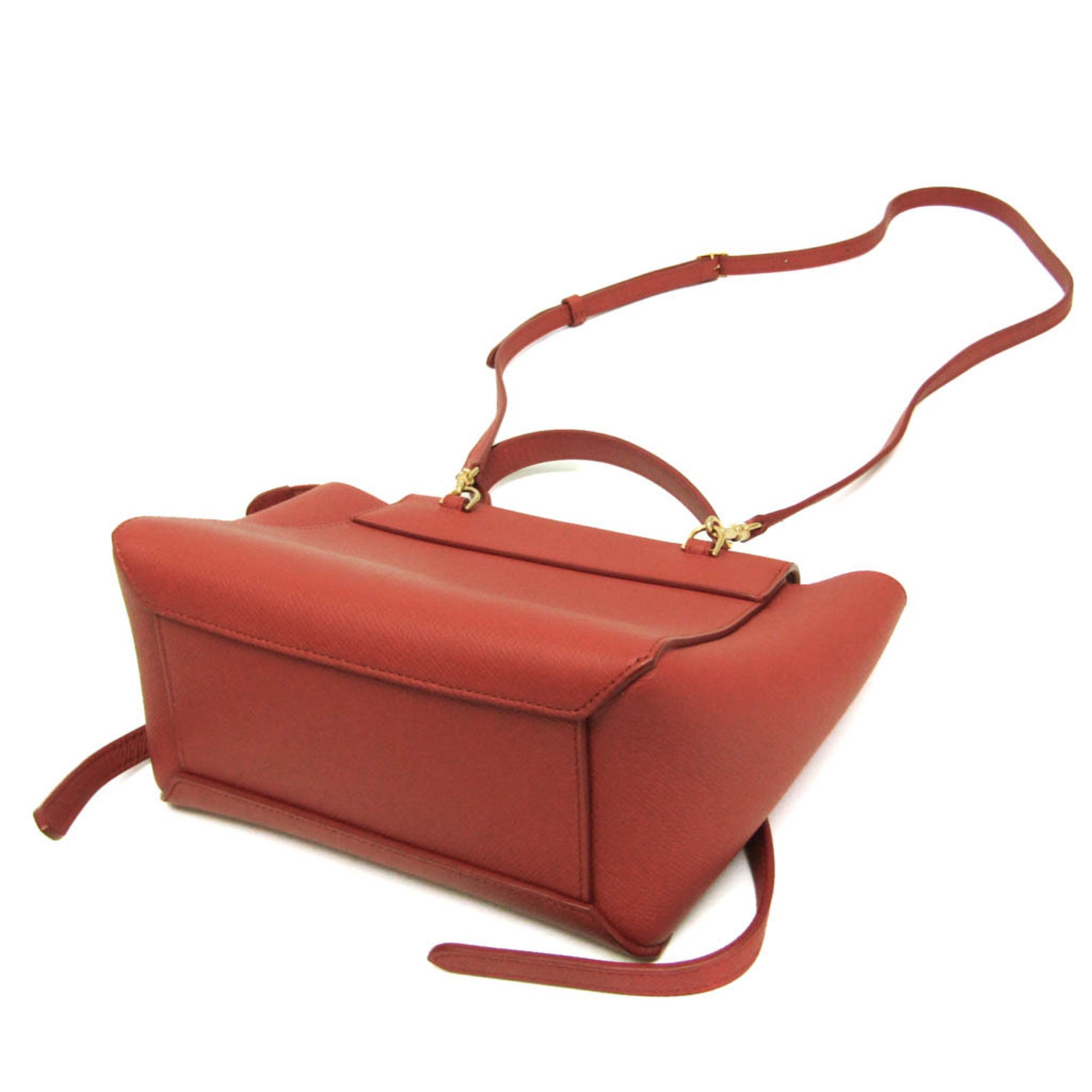 CLNI Belt Bag Nano Women's Leather Handbag,Shoulder Bag Red Brown
