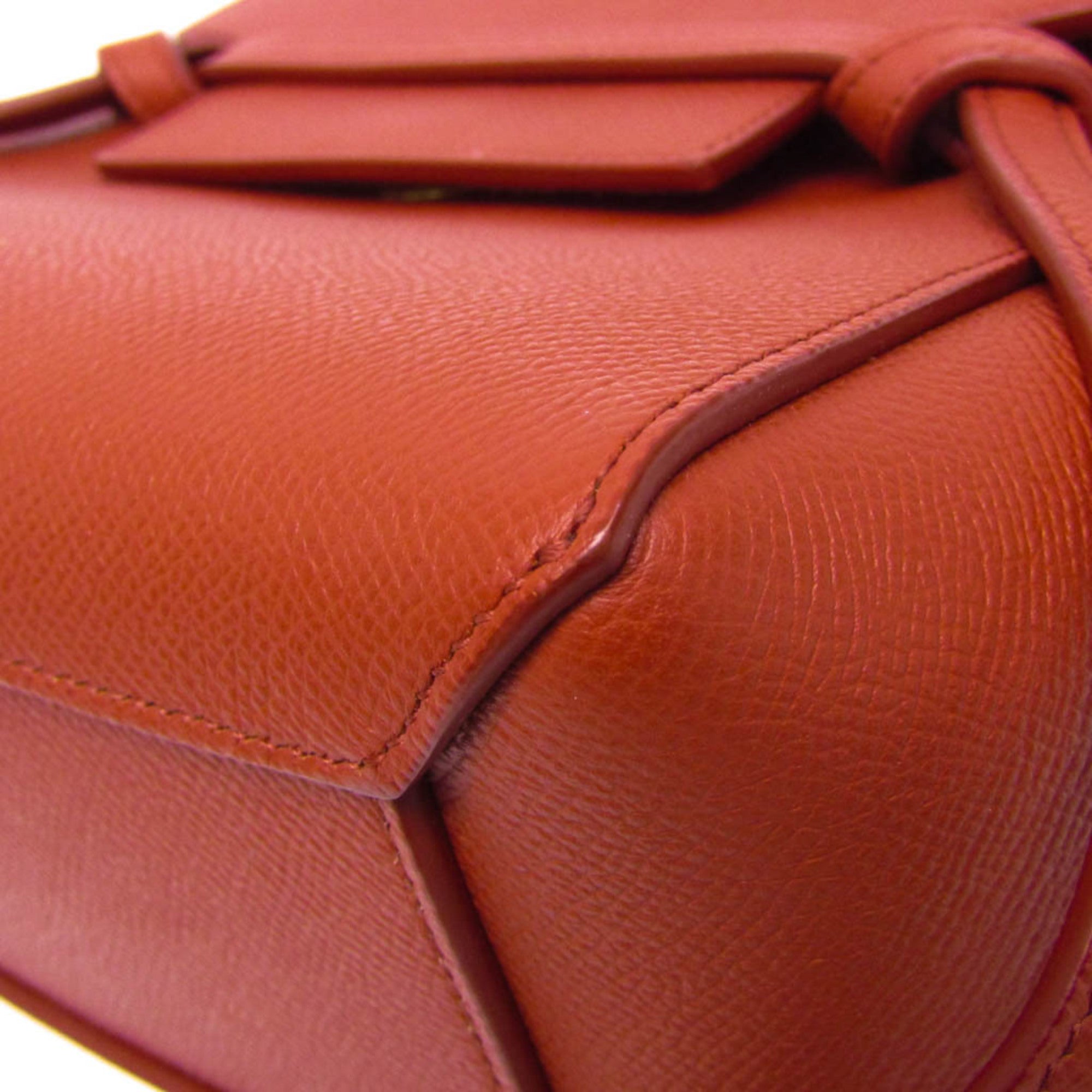 CLNI Belt Bag Nano Women's Leather Handbag,Shoulder Bag Red Brown