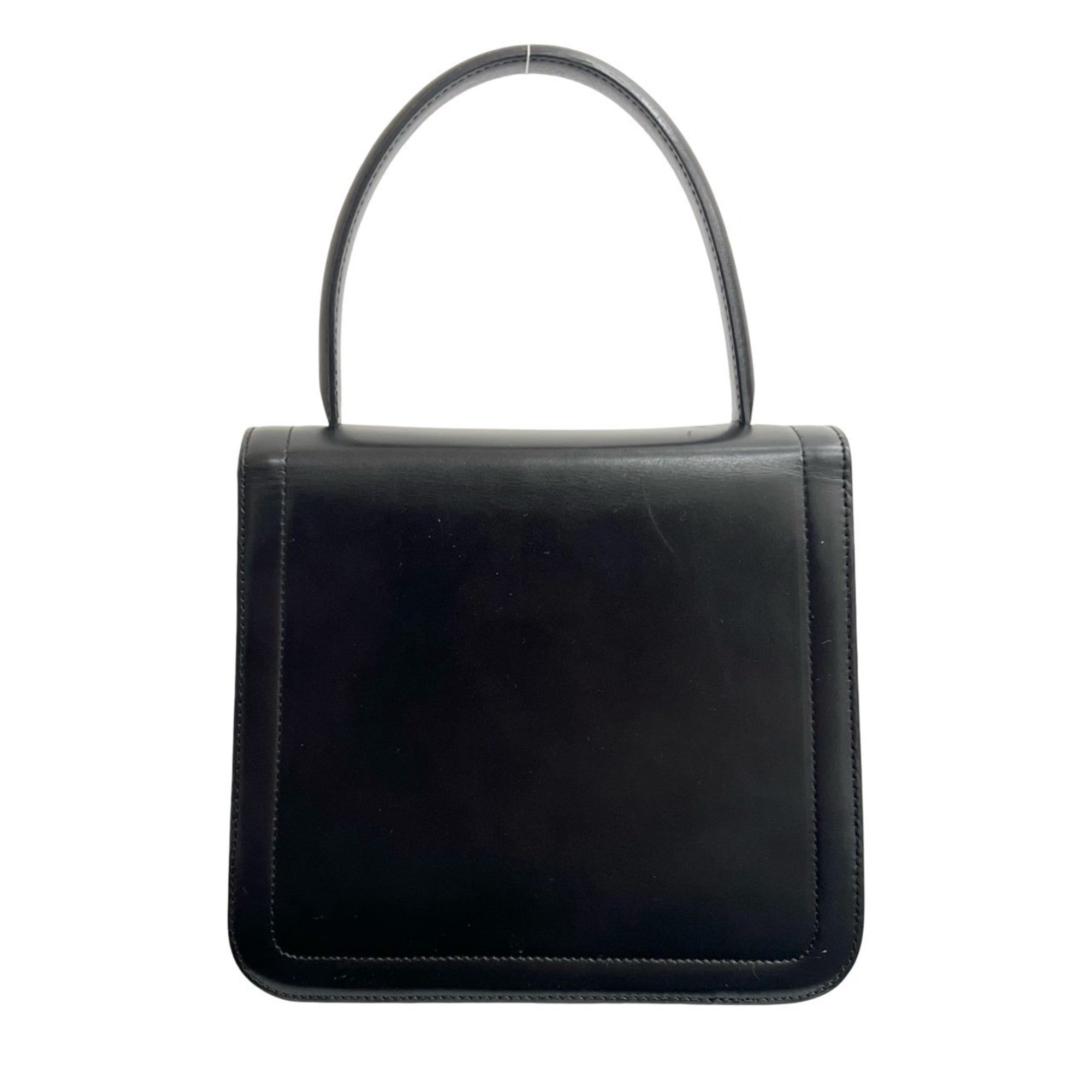 CLNI Old Triomphe Logo Calf Leather Handbag Mini Tote Bag Black 21875