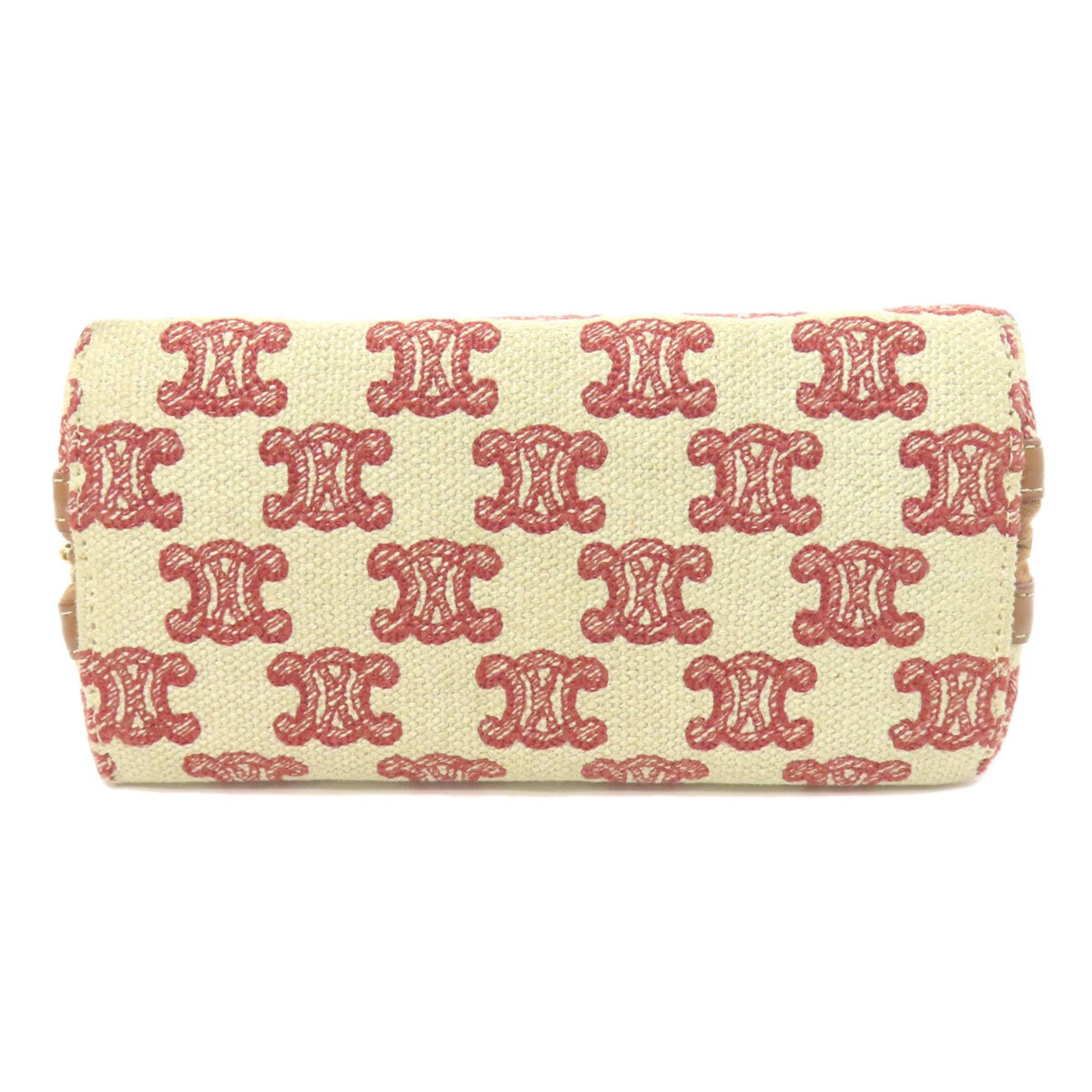 CLNI Triomphe clutch shoulder bag canvas leather women's