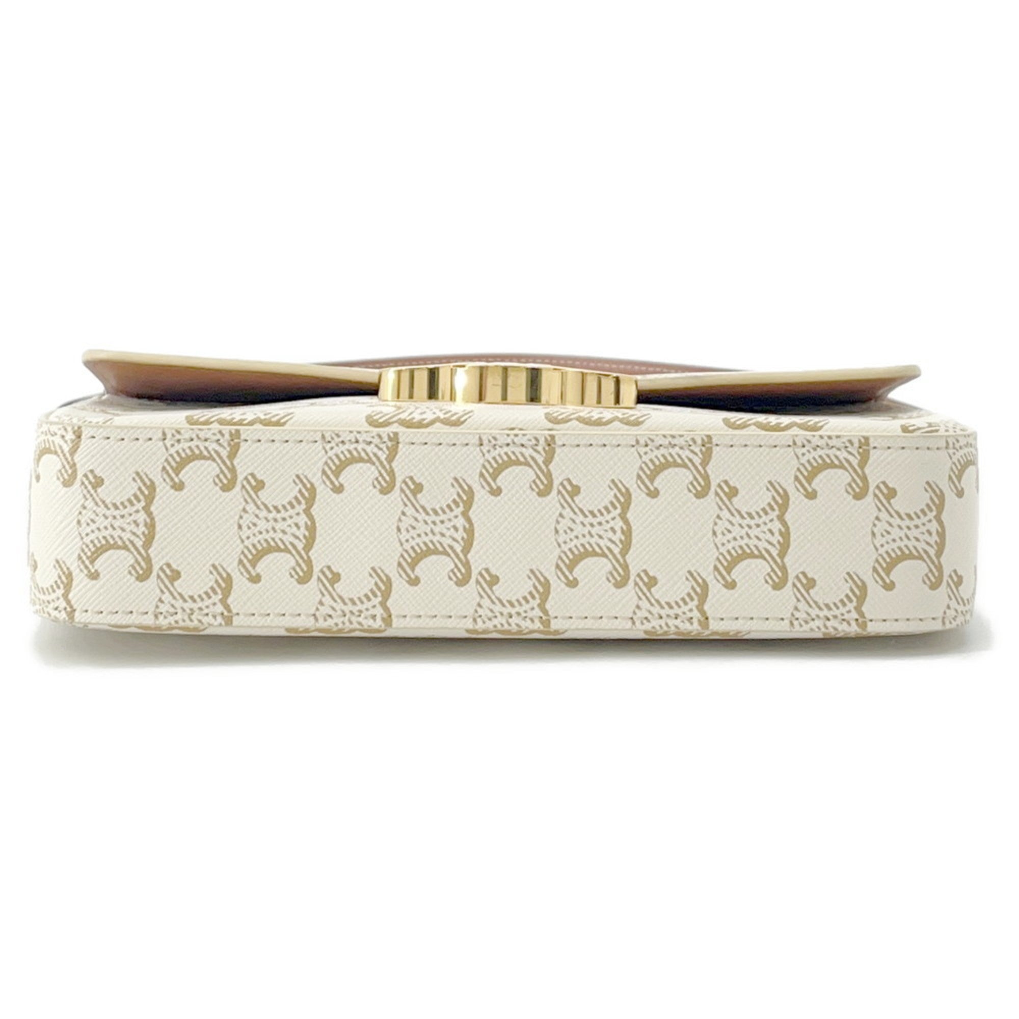 CLNI Triomphe Claude Shoulder Bag 194142 CELINE White