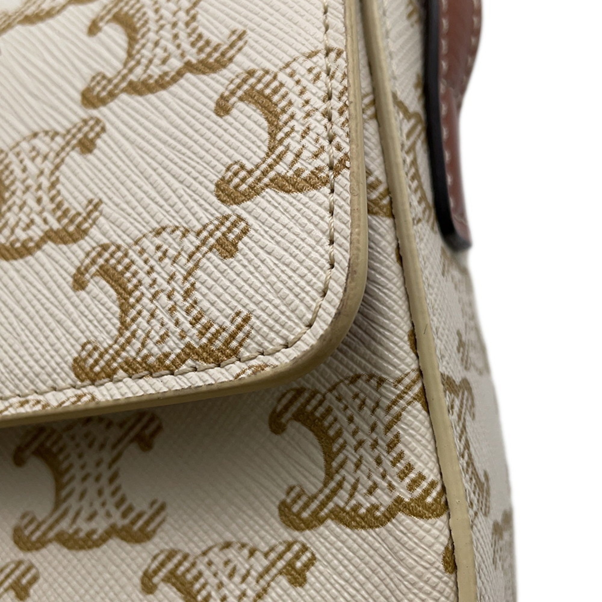 CLNI Triomphe Claude Shoulder Bag 194142 CELINE White