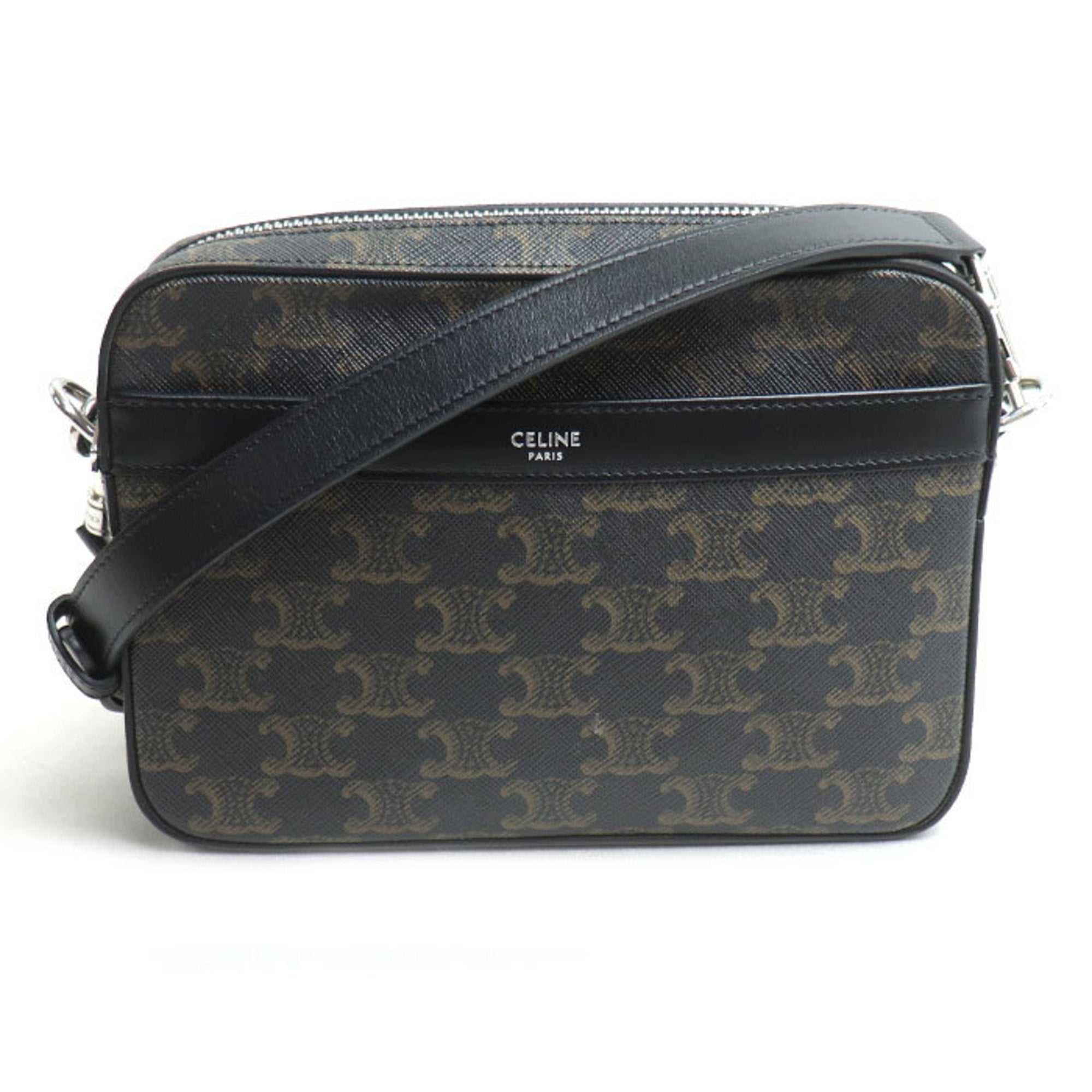 CLNI Triomphe Canvas Small Shoulder Bag, Black, Men's, 113942EVJ.38SI