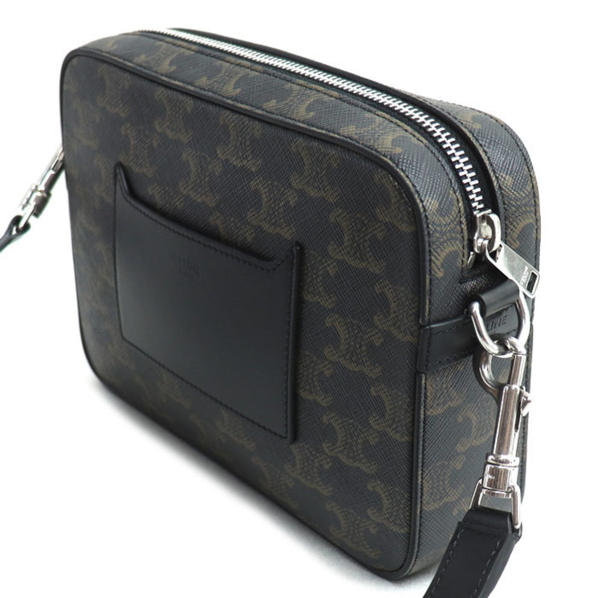 CLNI Triomphe Canvas Small Shoulder Bag, Black, Men's, 113942EVJ.38SI