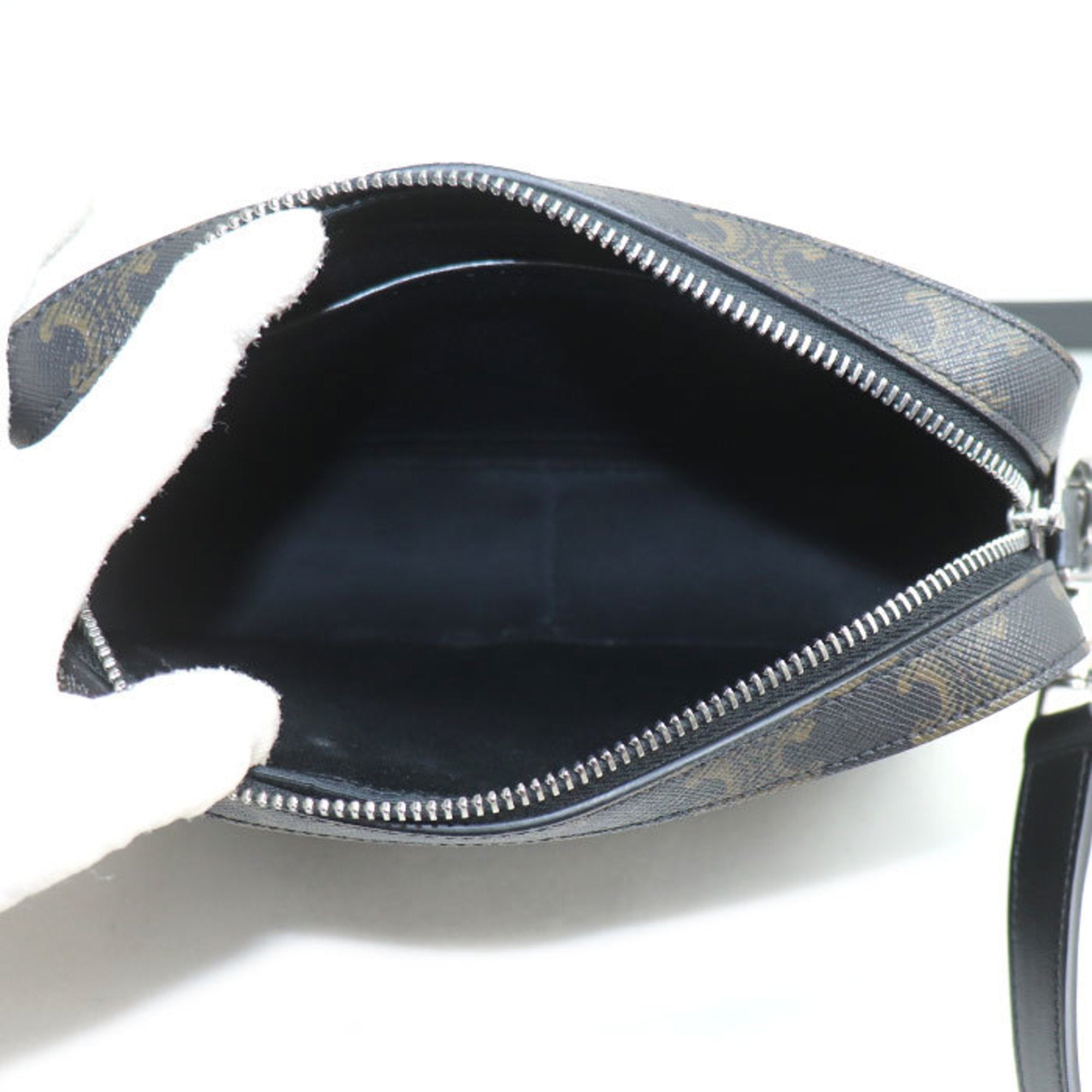 CLNI Triomphe Canvas Small Shoulder Bag, Black, Men's, 113942EVJ.38SI