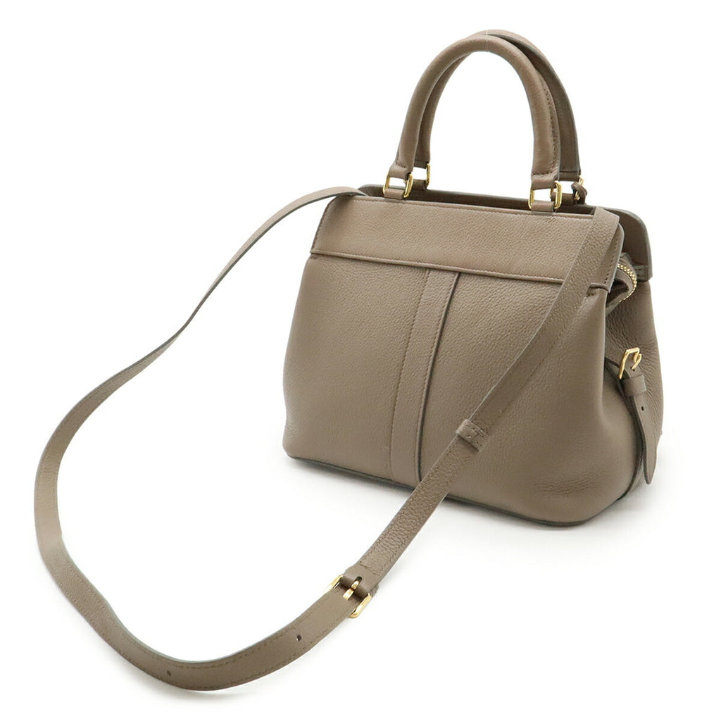CLNI Cabas de France Small Handbag/Shoulder Bag in Greige Leather (191963)